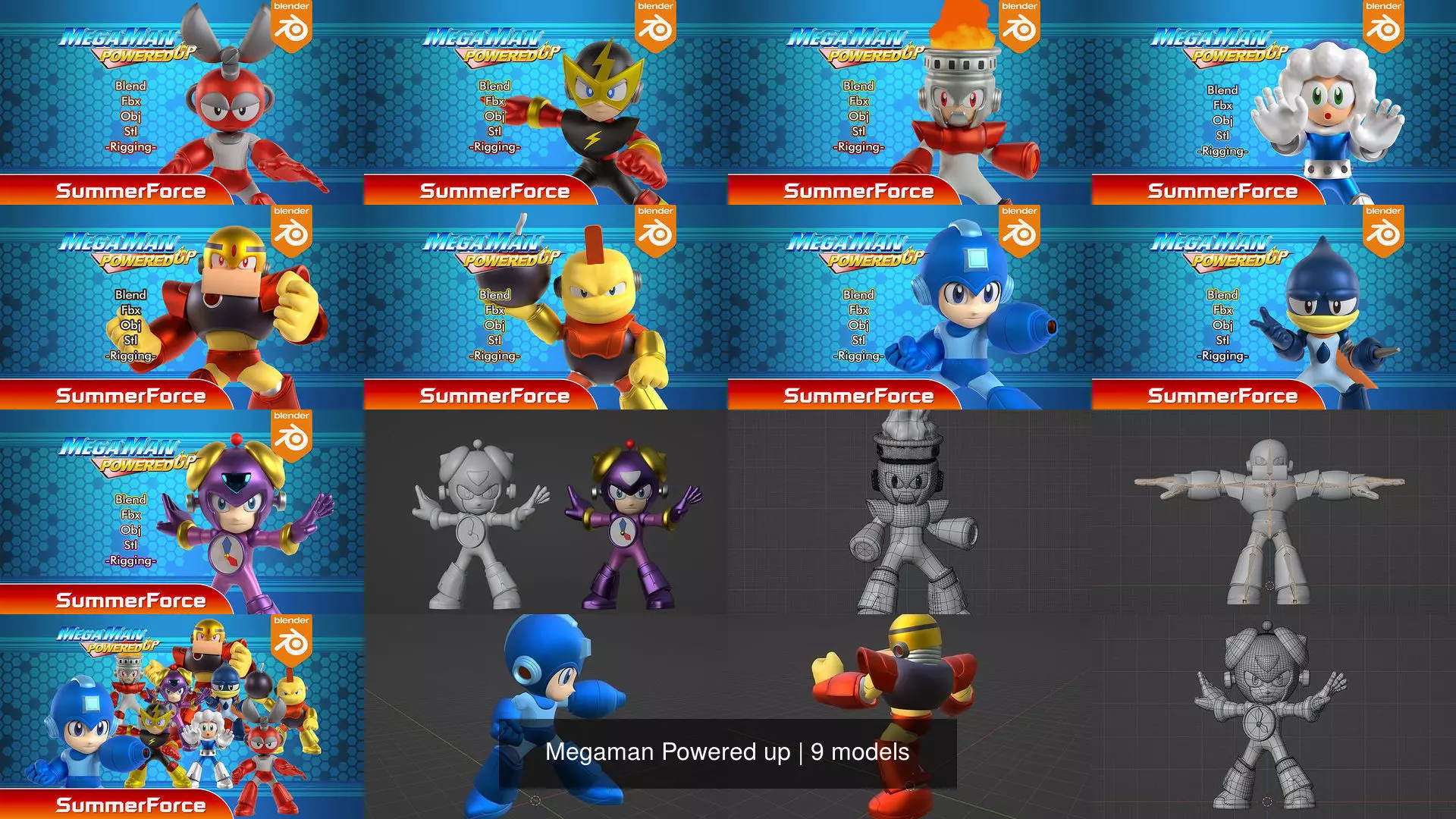 Megaman Powered up 3D Model Collection_1