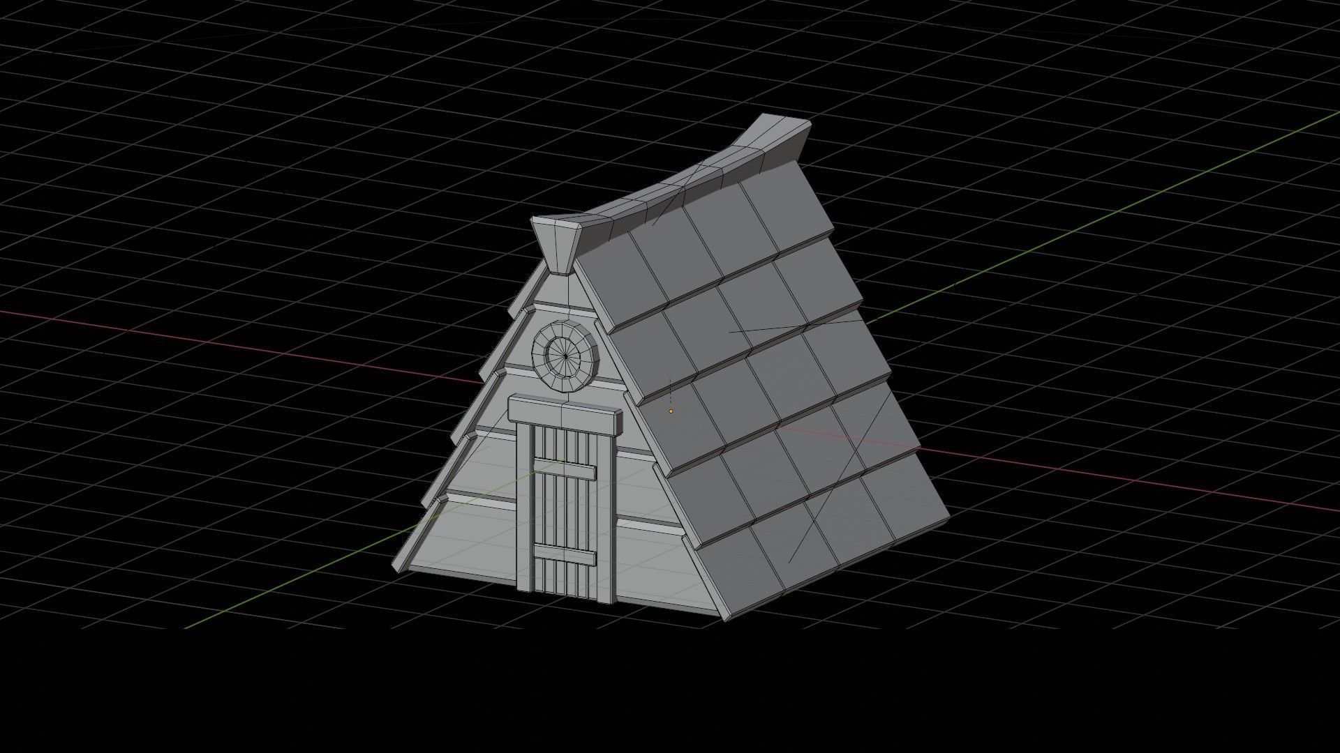 Wooden Cabin 3D Illustration 3D model_1