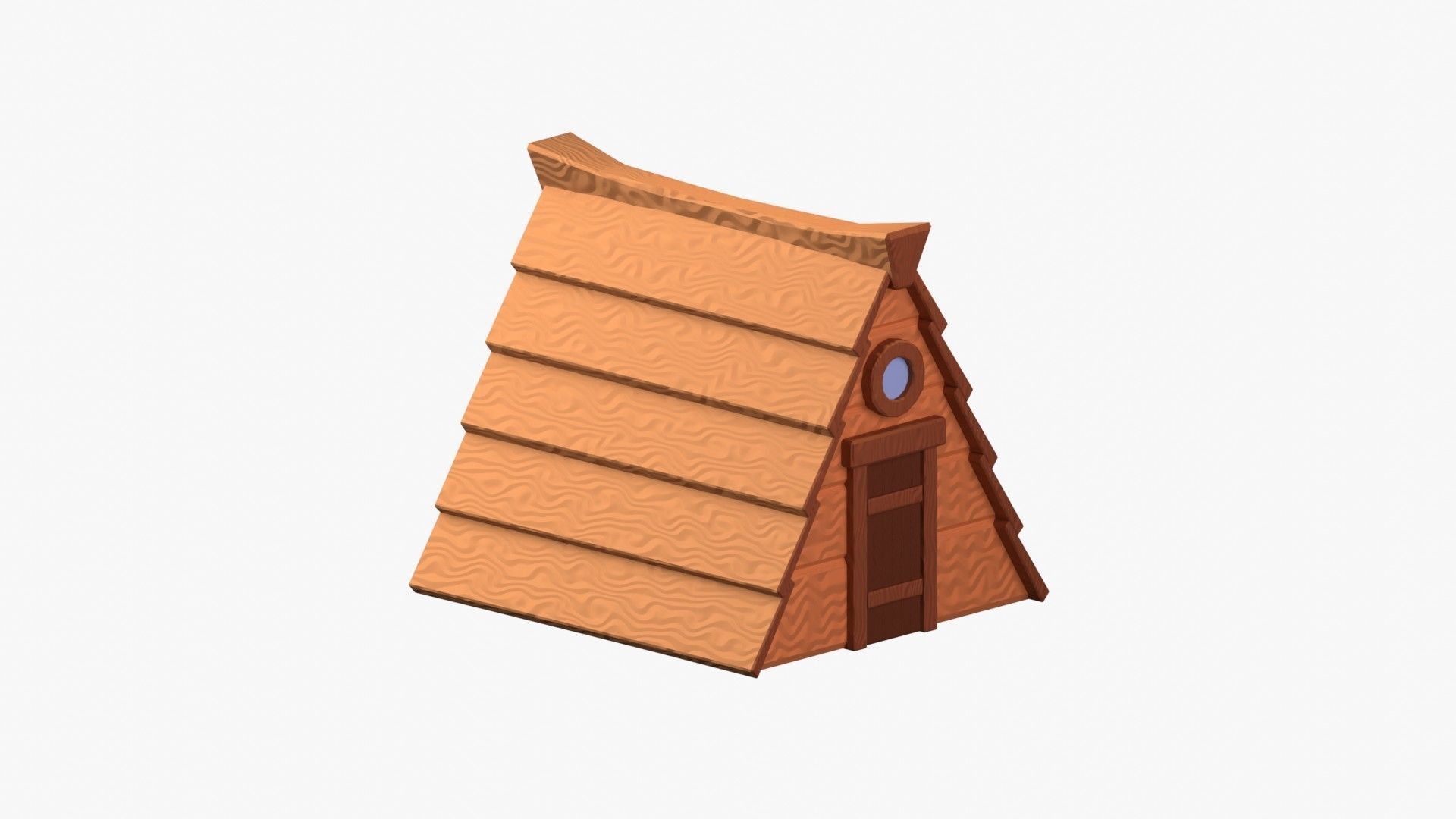 Wooden Cabin 3D Illustration 3D model_16