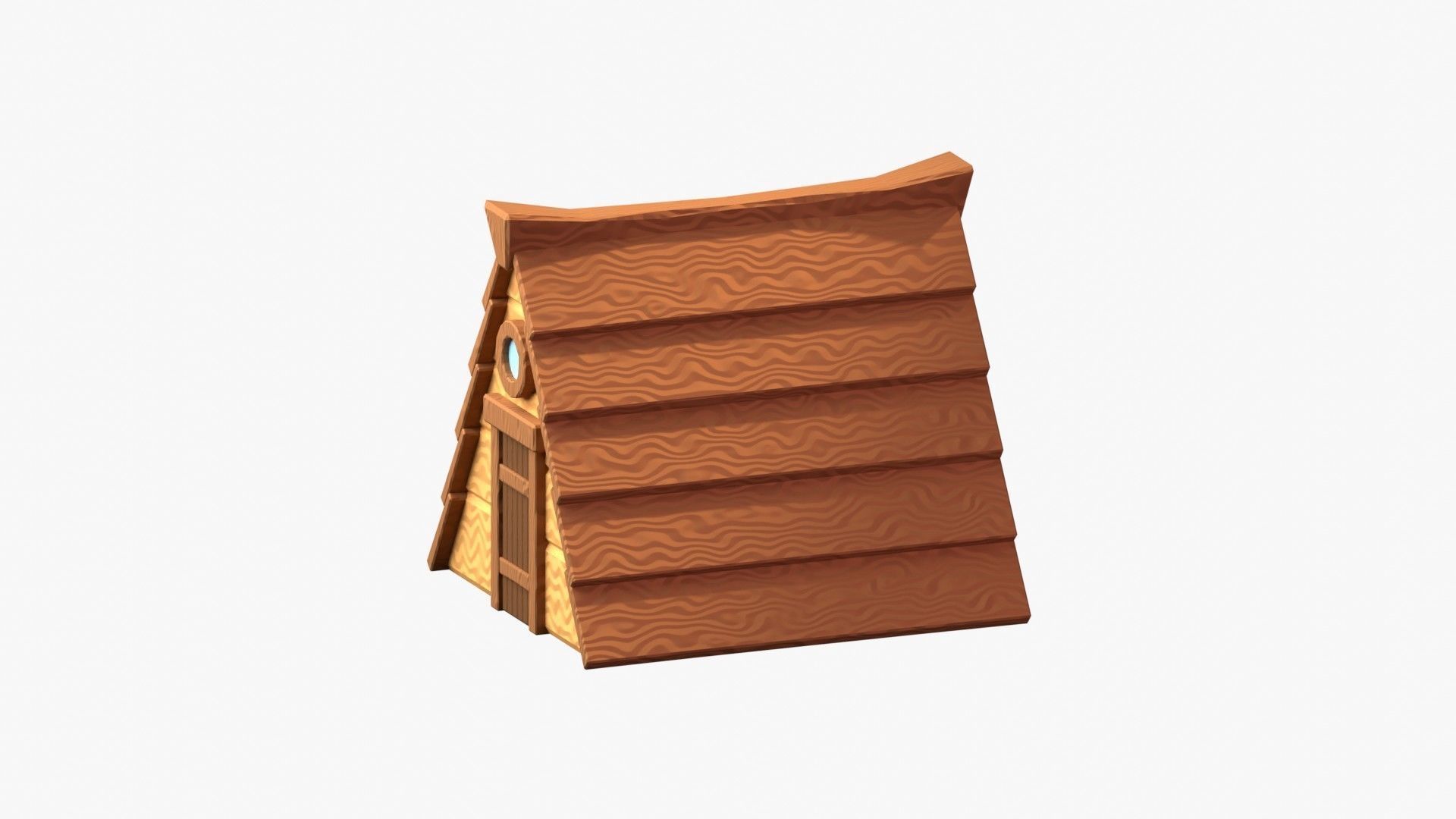 Wooden Cabin 3D Illustration 3D model_3
