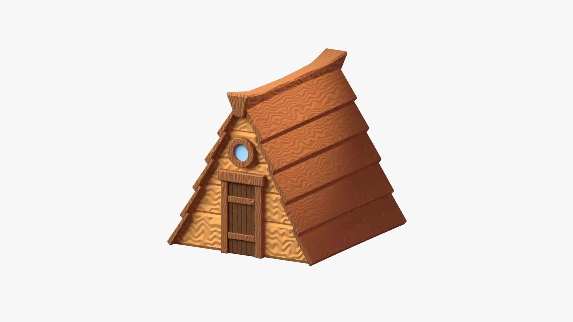Wooden Cabin 3D Illustration 3D model_0