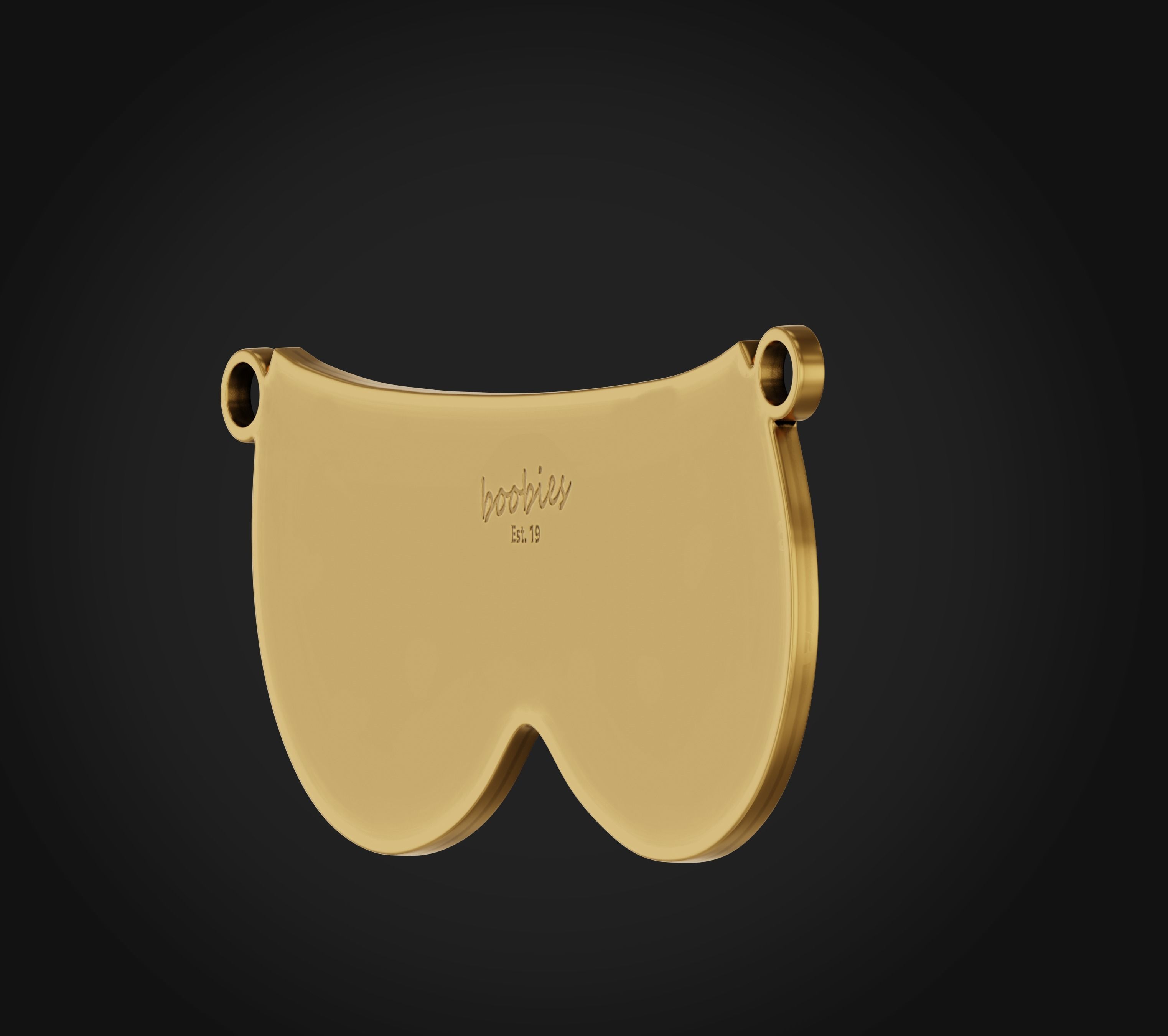 Boobs pendant 3D print model_3