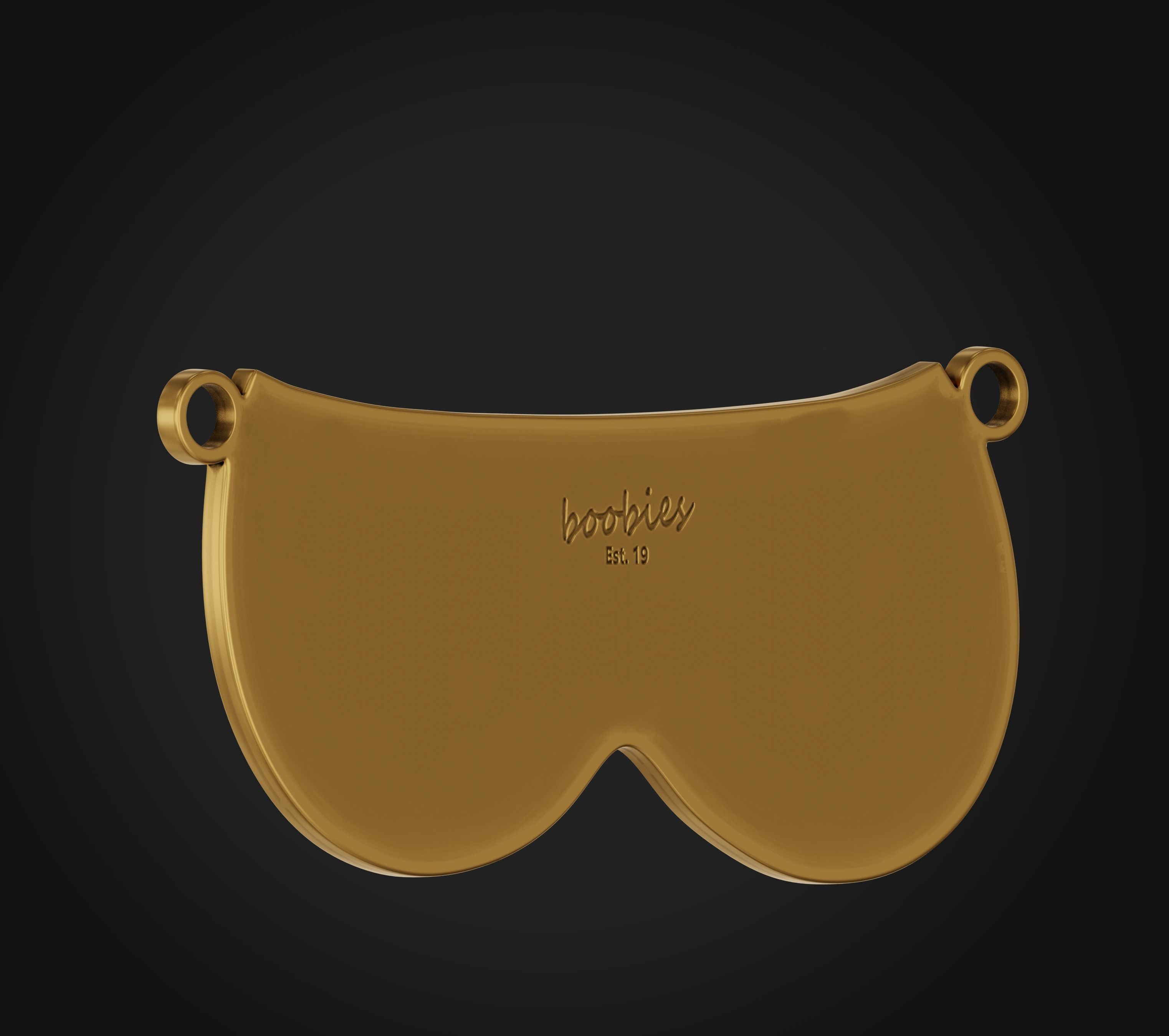 Boobs pendant 3D print model_5