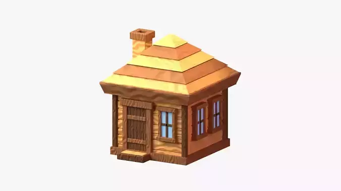 Wooden Cabin 3D Illustration