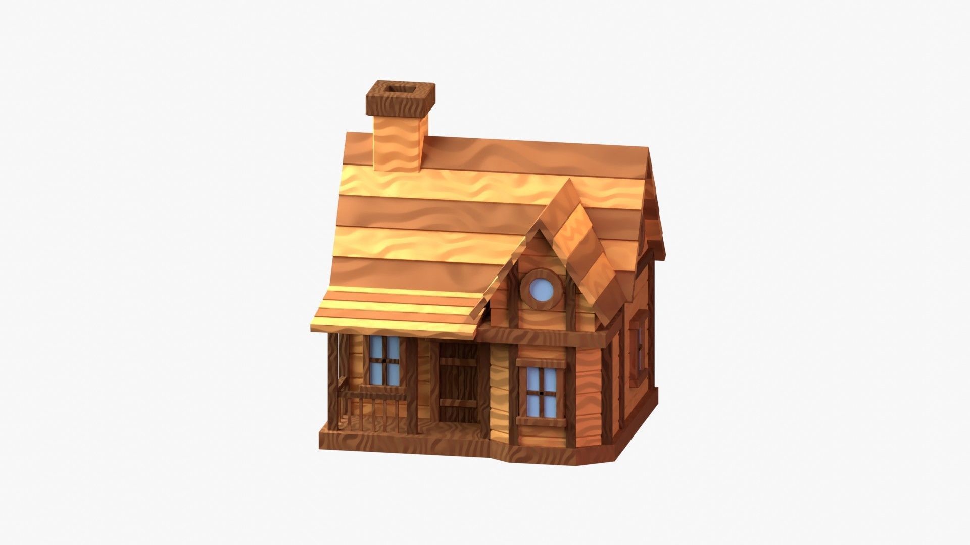 Wooden Cabin 3D Illustration 3D model_19