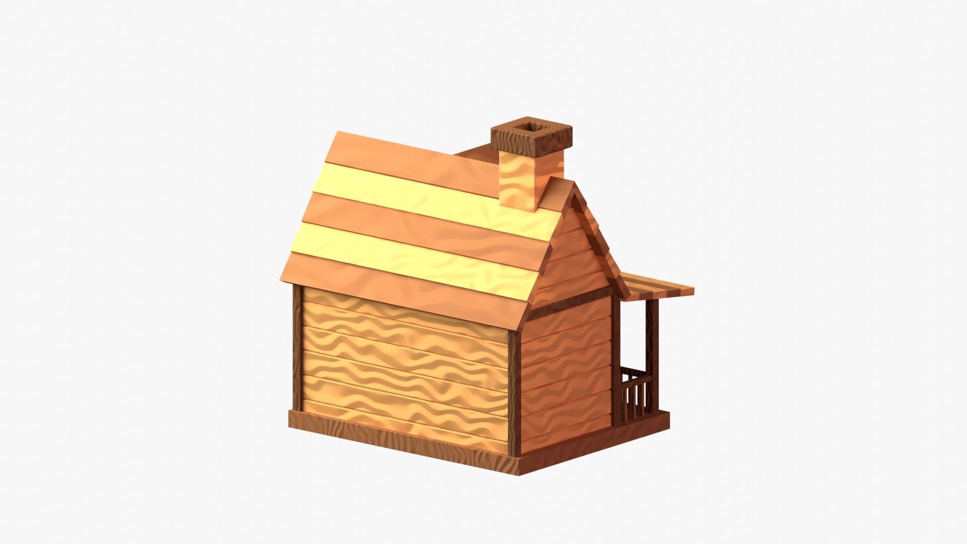 Wooden Cabin 3D Illustration 3D model_11