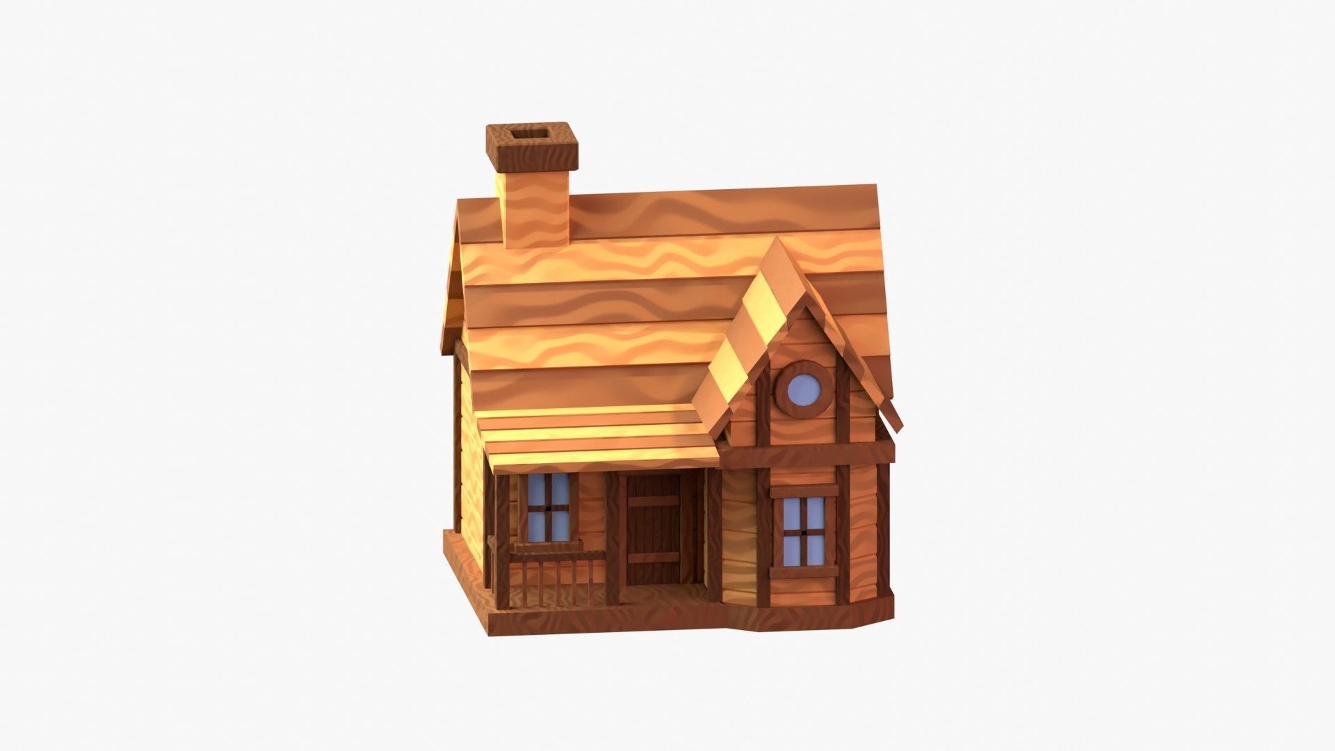 Wooden Cabin 3D Illustration 3D model_18
