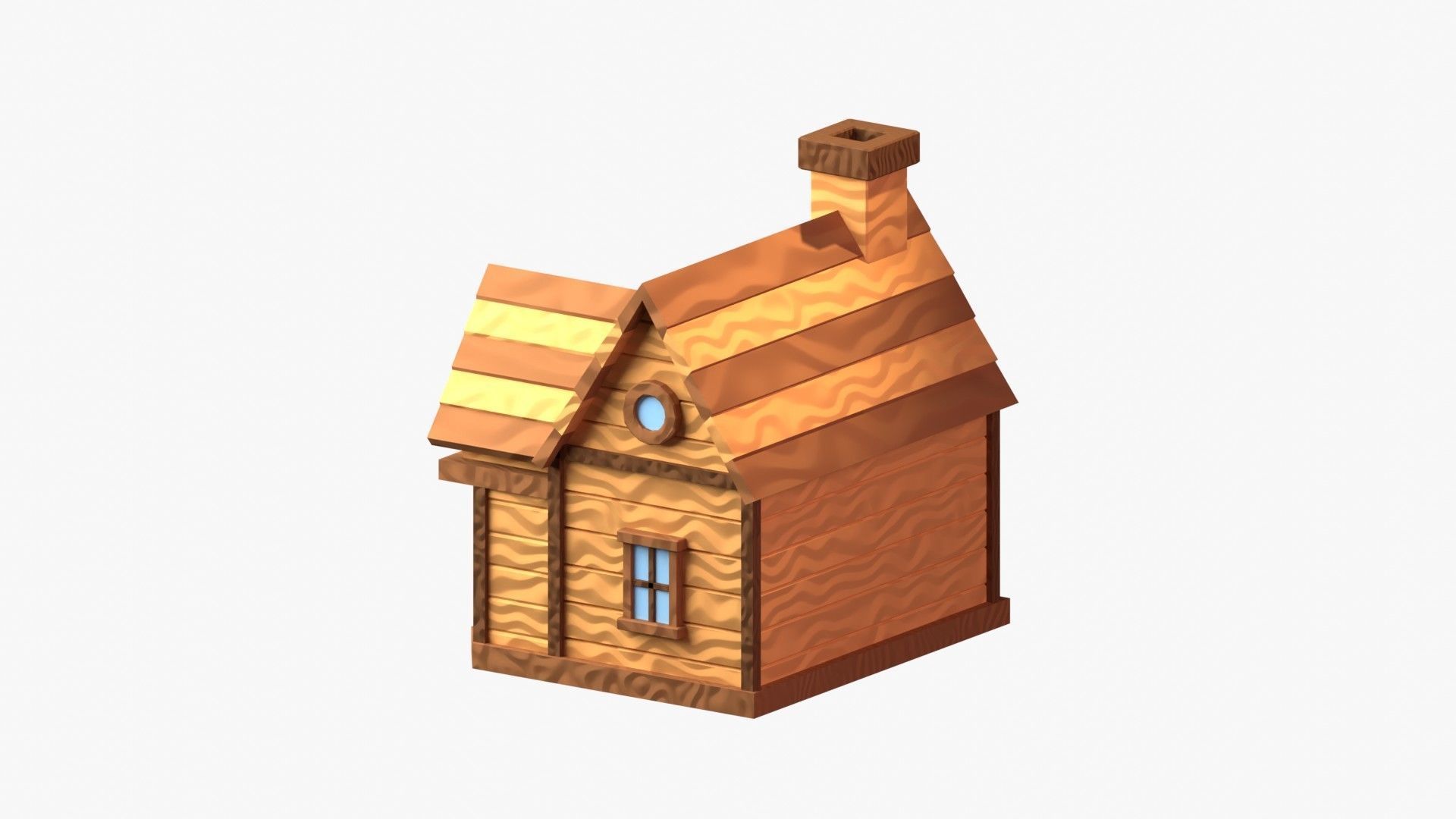 Wooden Cabin 3D Illustration 3D model_6