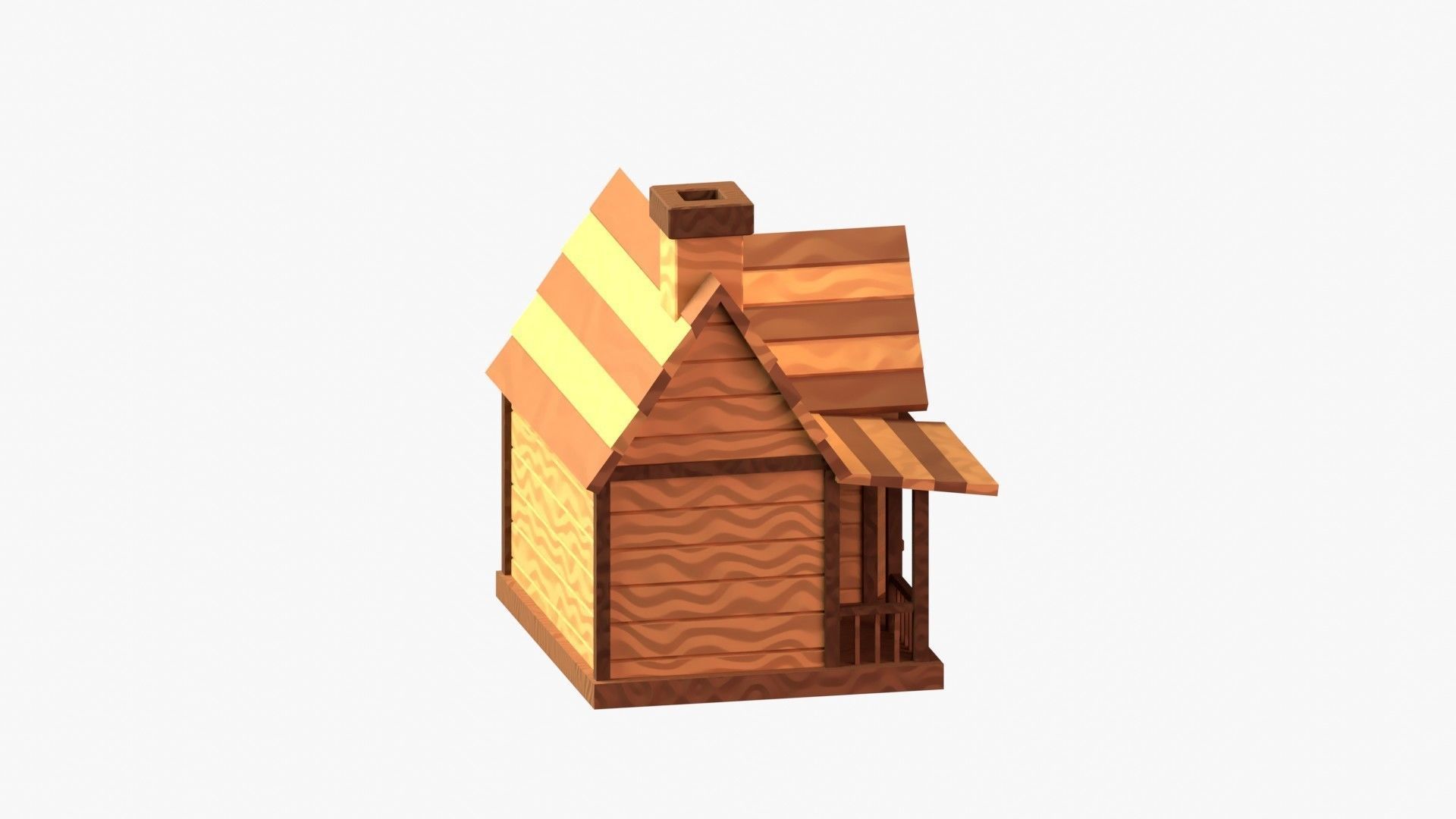 Wooden Cabin 3D Illustration 3D model_13