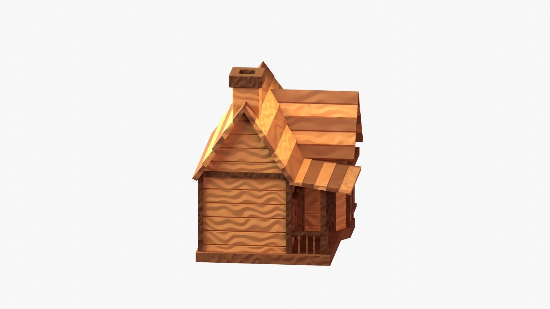 Wooden Cabin 3D Illustration 3D model_14