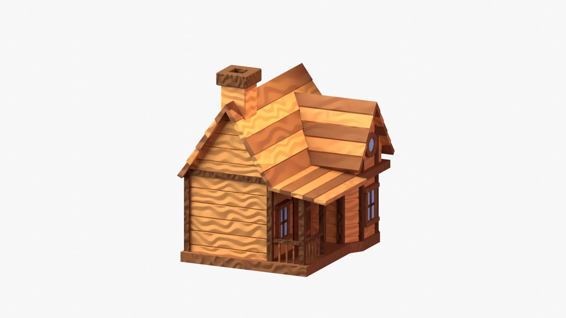 Wooden Cabin 3D Illustration 3D model_15