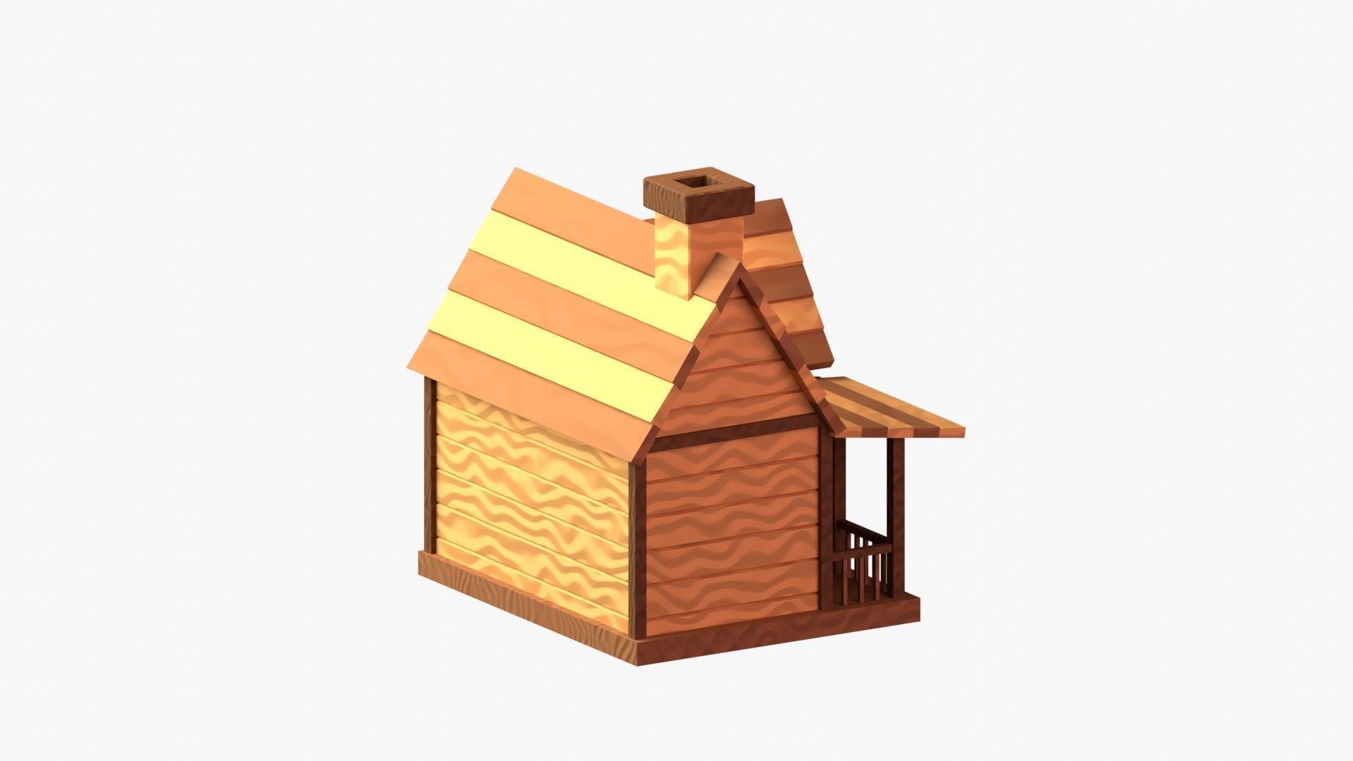 Wooden Cabin 3D Illustration 3D model_12