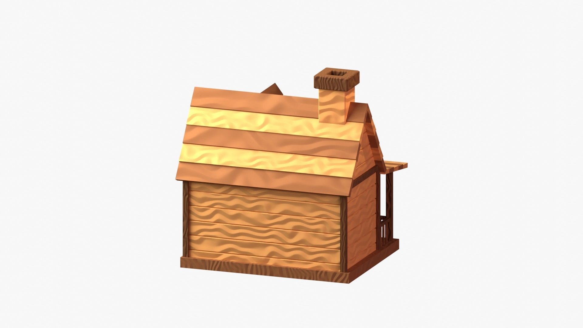 Wooden Cabin 3D Illustration 3D model_10