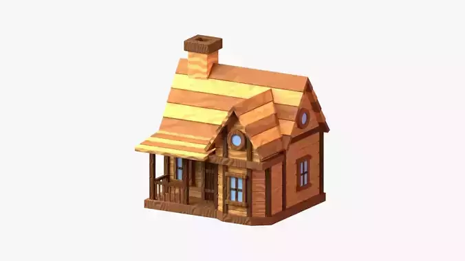 Wooden Cabin 3D Illustration