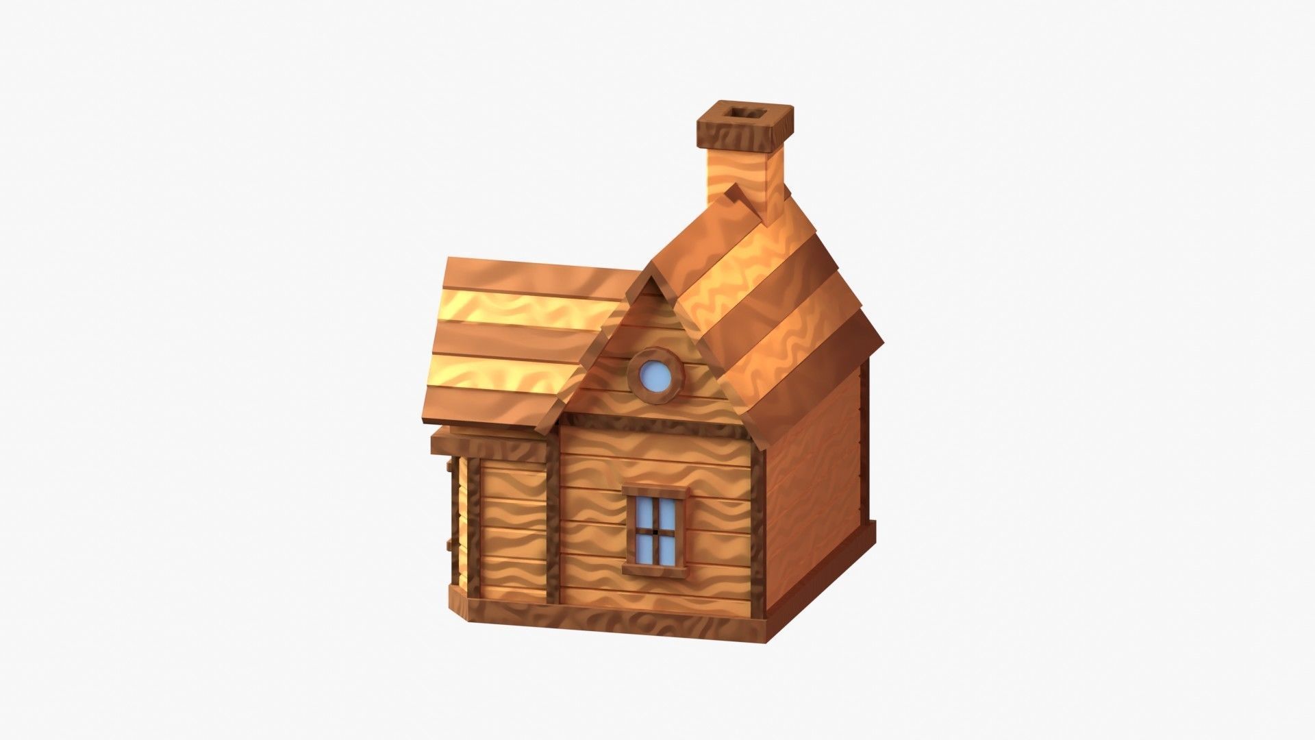 Wooden Cabin 3D Illustration 3D model_5