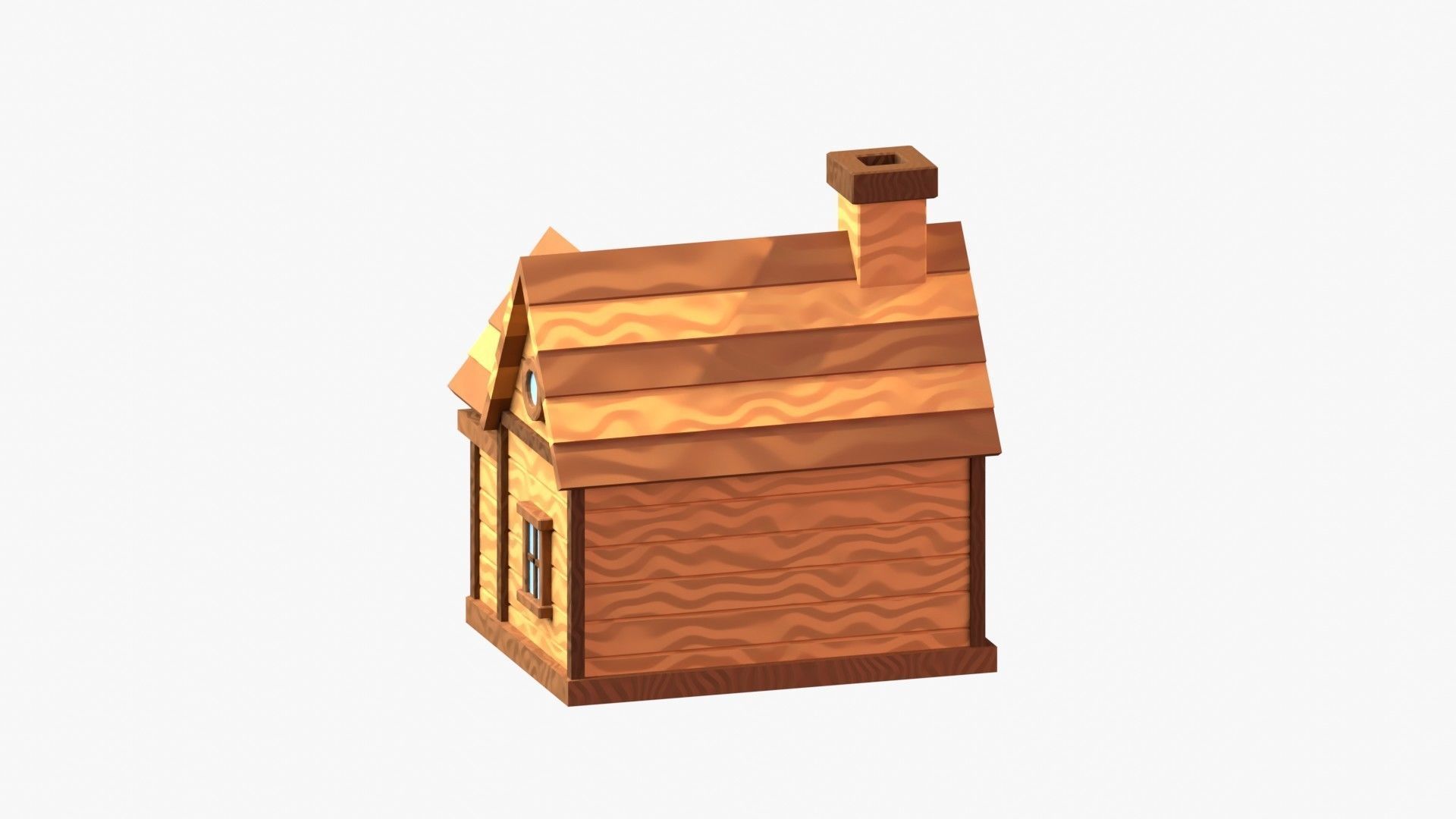 Wooden Cabin 3D Illustration 3D model_8