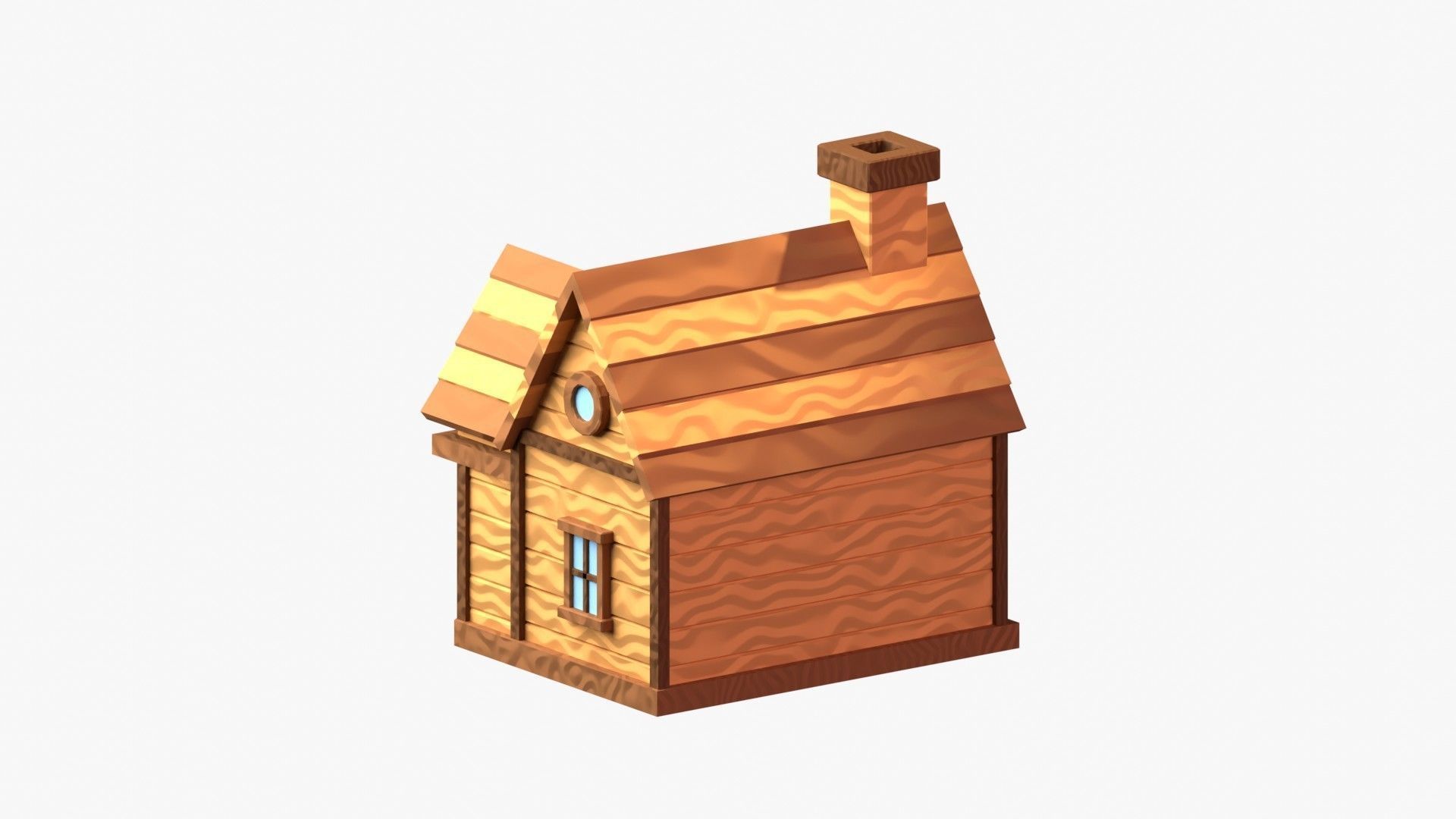Wooden Cabin 3D Illustration 3D model_7
