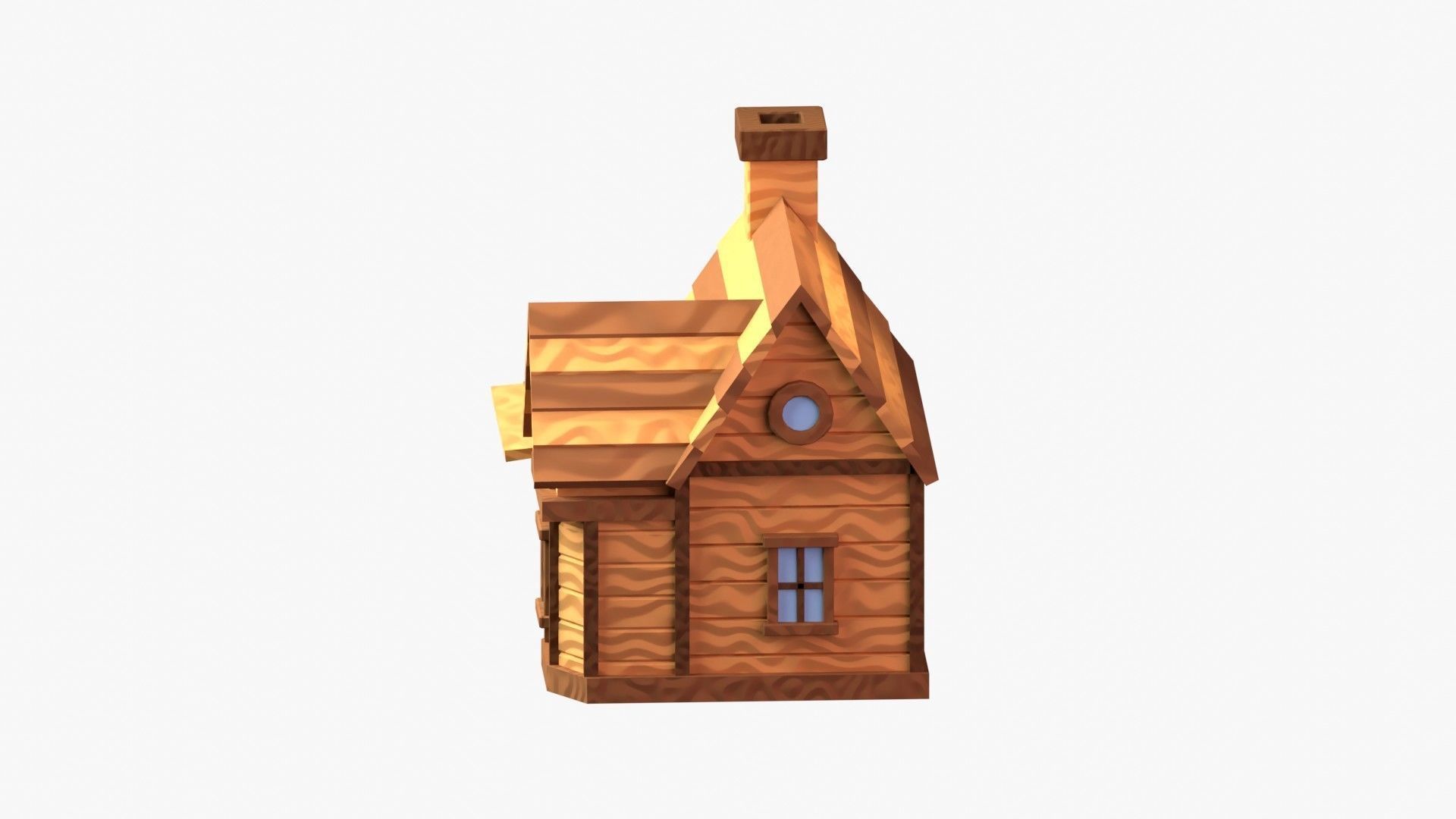 Wooden Cabin 3D Illustration 3D model_4