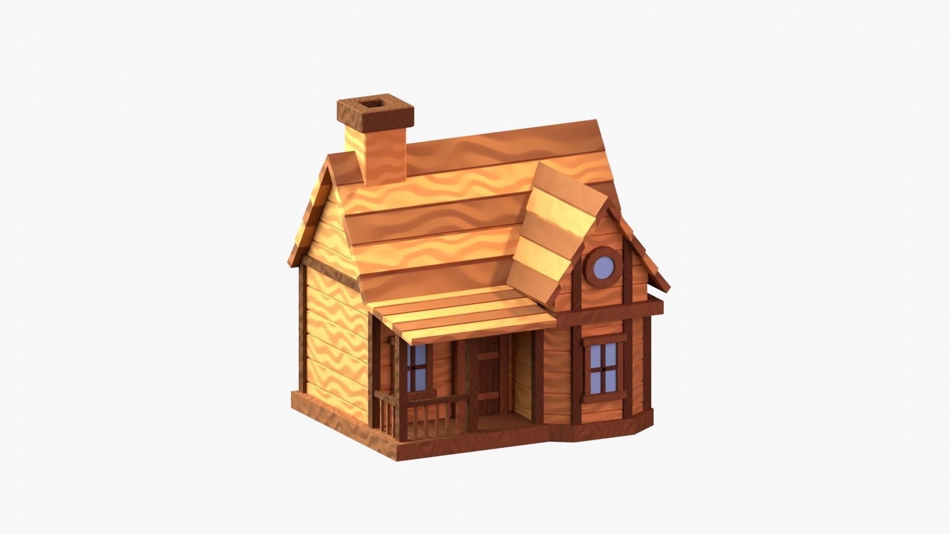 Wooden Cabin 3D Illustration 3D model_17