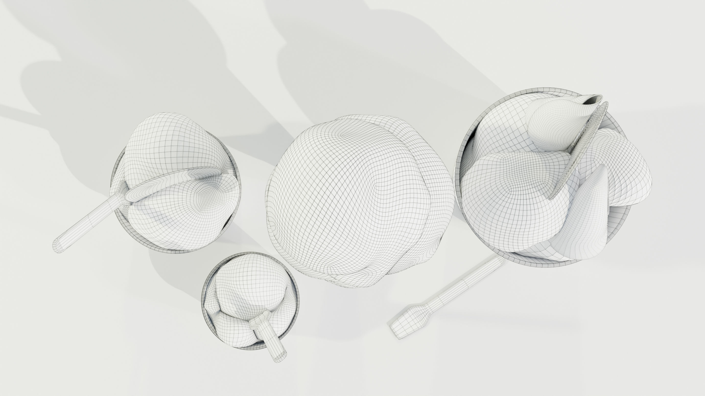 Ice Cream Cone and Cups 3D model_20