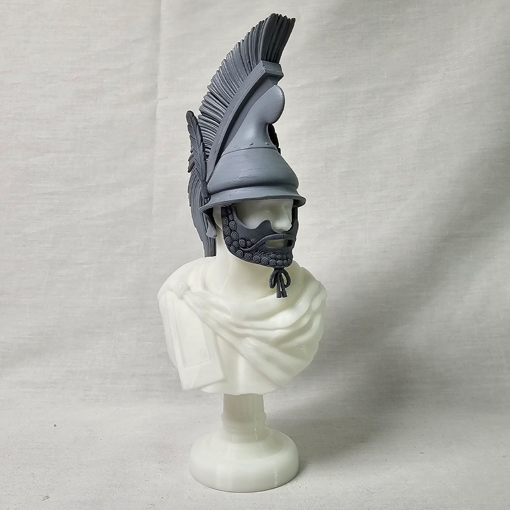 Phrygian Helmet with a figure 3D print model_7