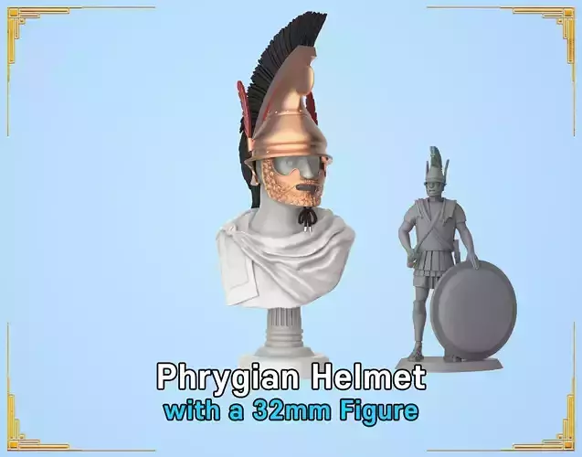 Phrygian Helmet with a figure 3D print model