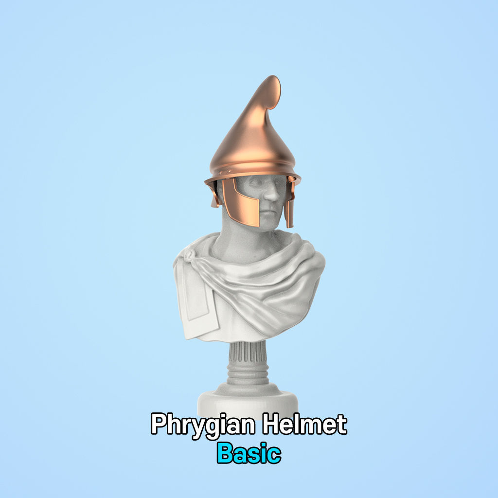 Phrygian Helmet with a figure 3D print model_2