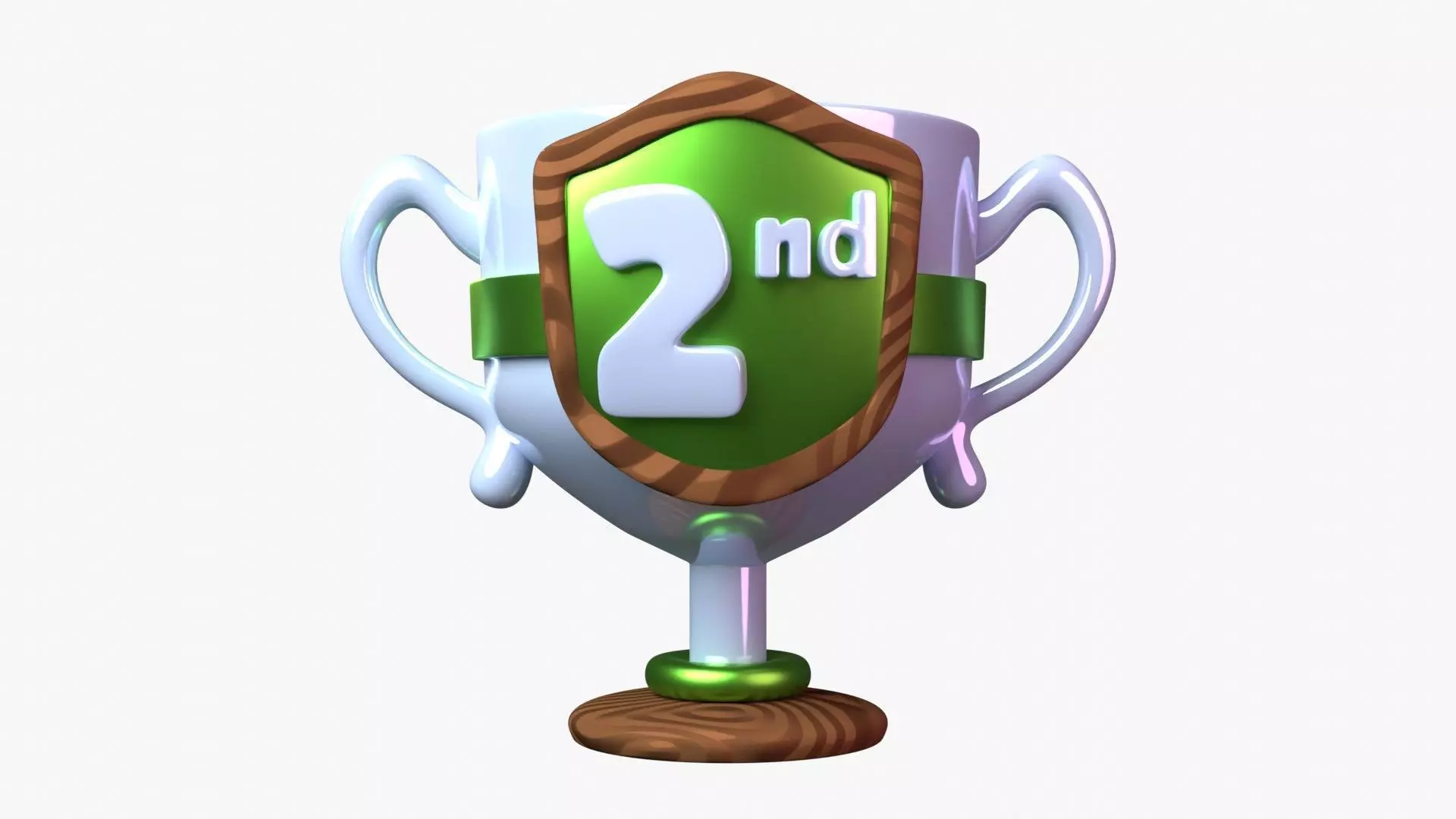 Second Place Trophy 3D Illustration 3D model