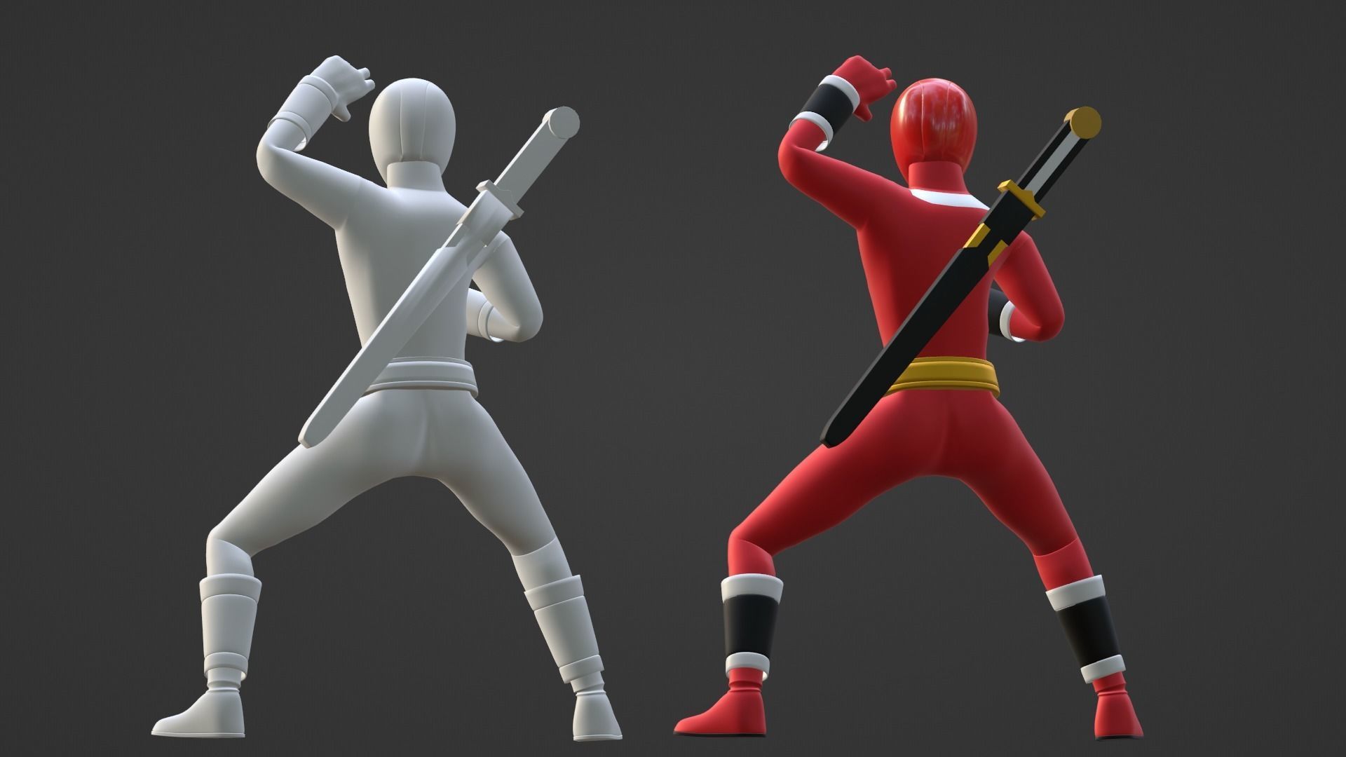 Red Aquitian Ranger - Mighty Morphin Alien Rangers 3D model rigged ...