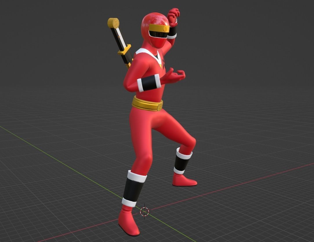 Red Aquitian Ranger - Mighty Morphin Alien Rangers 3D model rigged ...