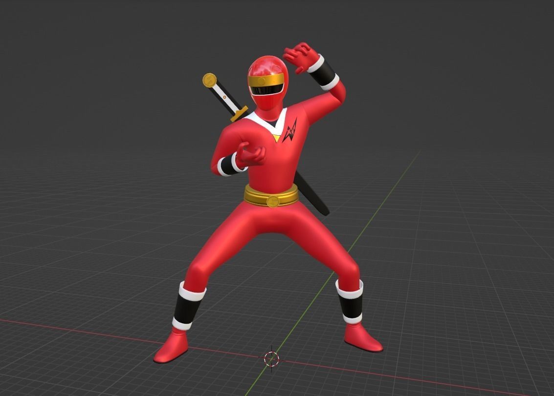 Red Aquitian Ranger - Mighty Morphin Alien Rangers 3D model rigged ...