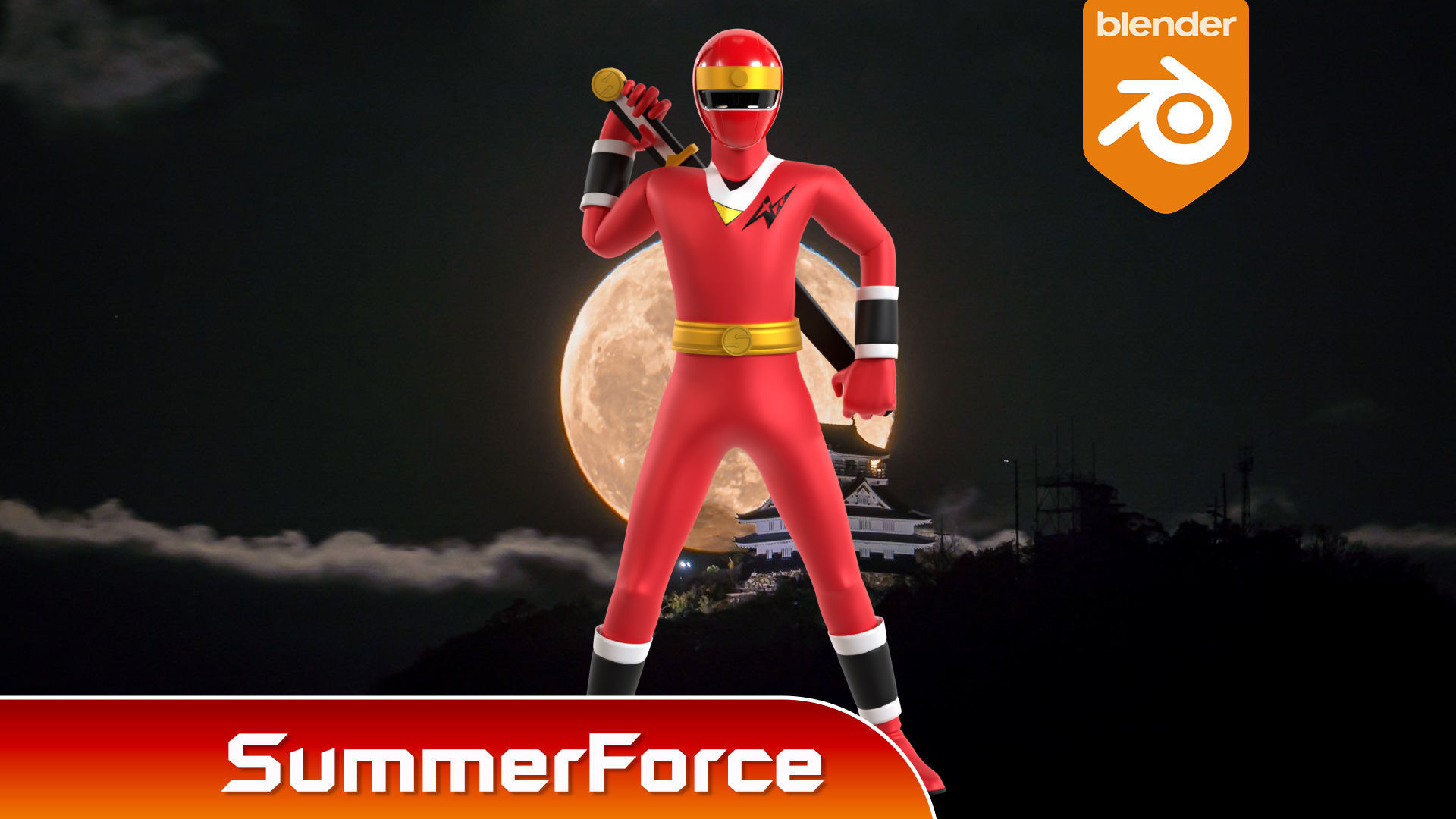 Red Aquitian Ranger - Mighty Morphin Alien Rangers 3D model rigged ...