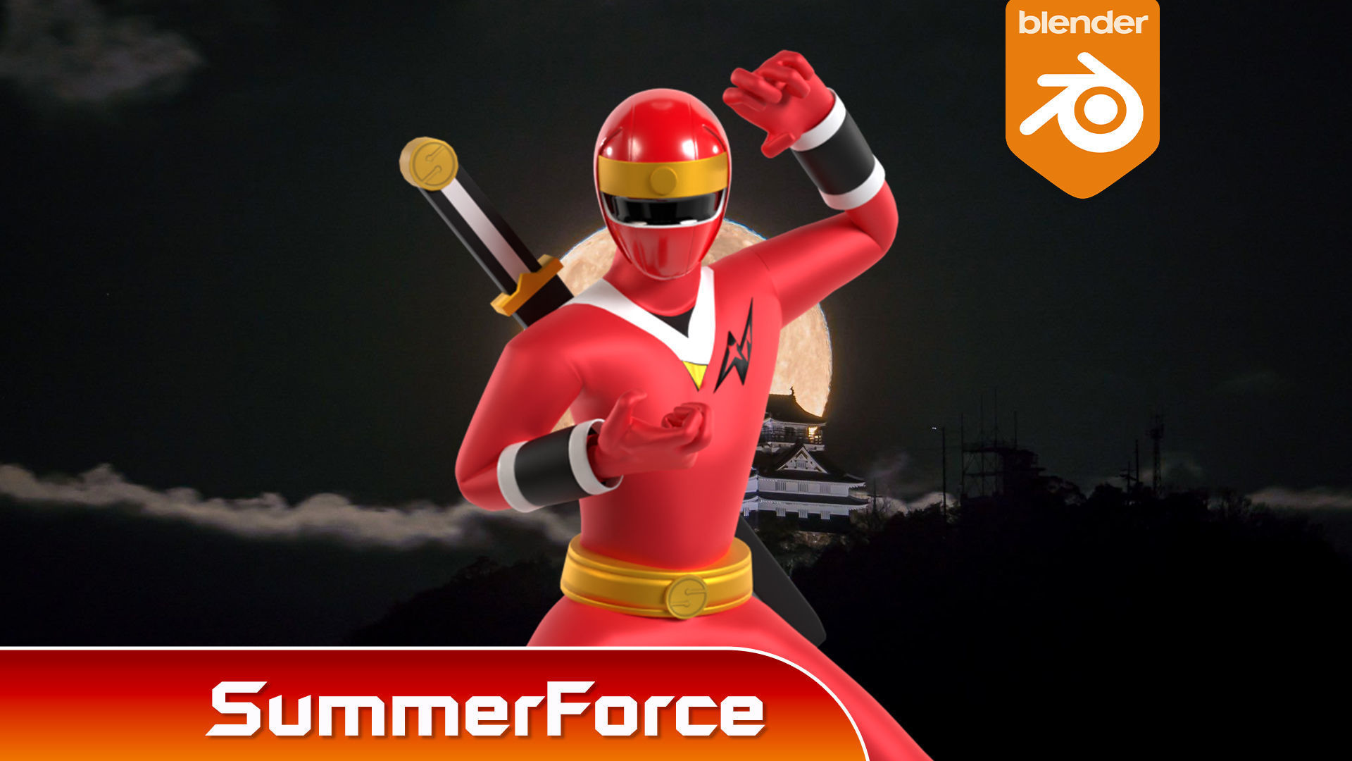 Red Aquitian Ranger - Mighty Morphin Alien Rangers 3D model rigged ...