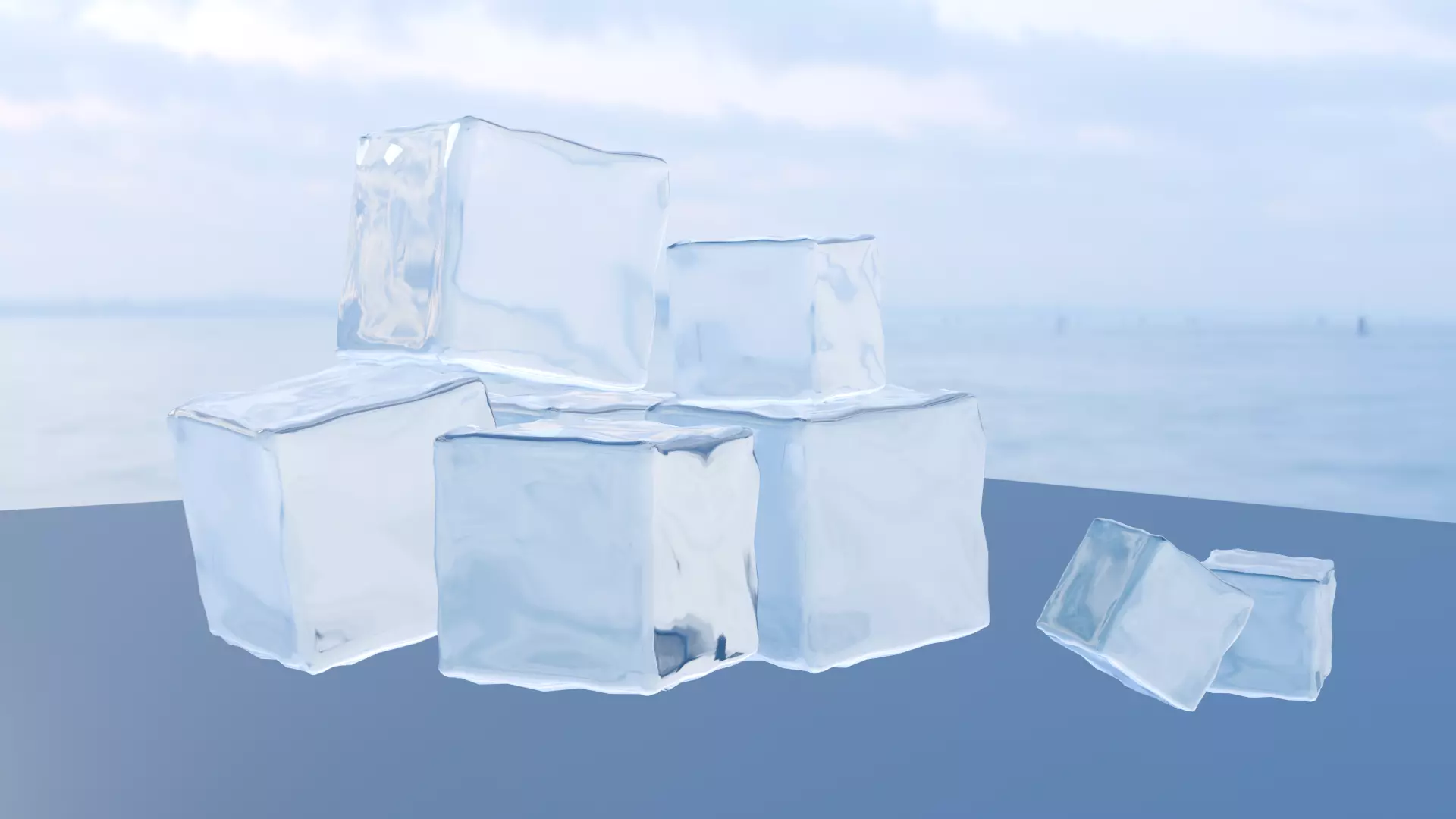 Ice cube 3D model_0