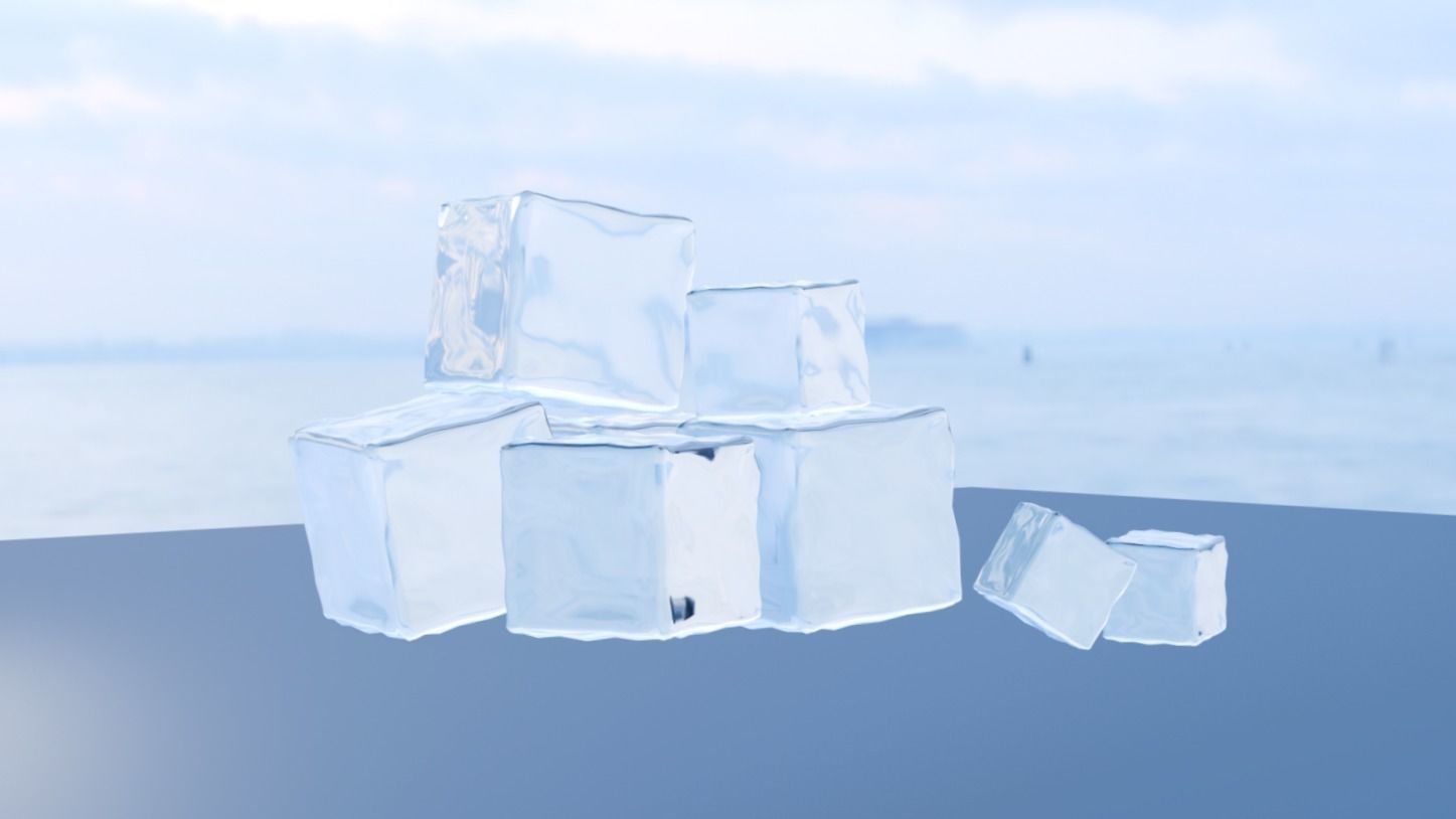 Ice cube 3D model_2