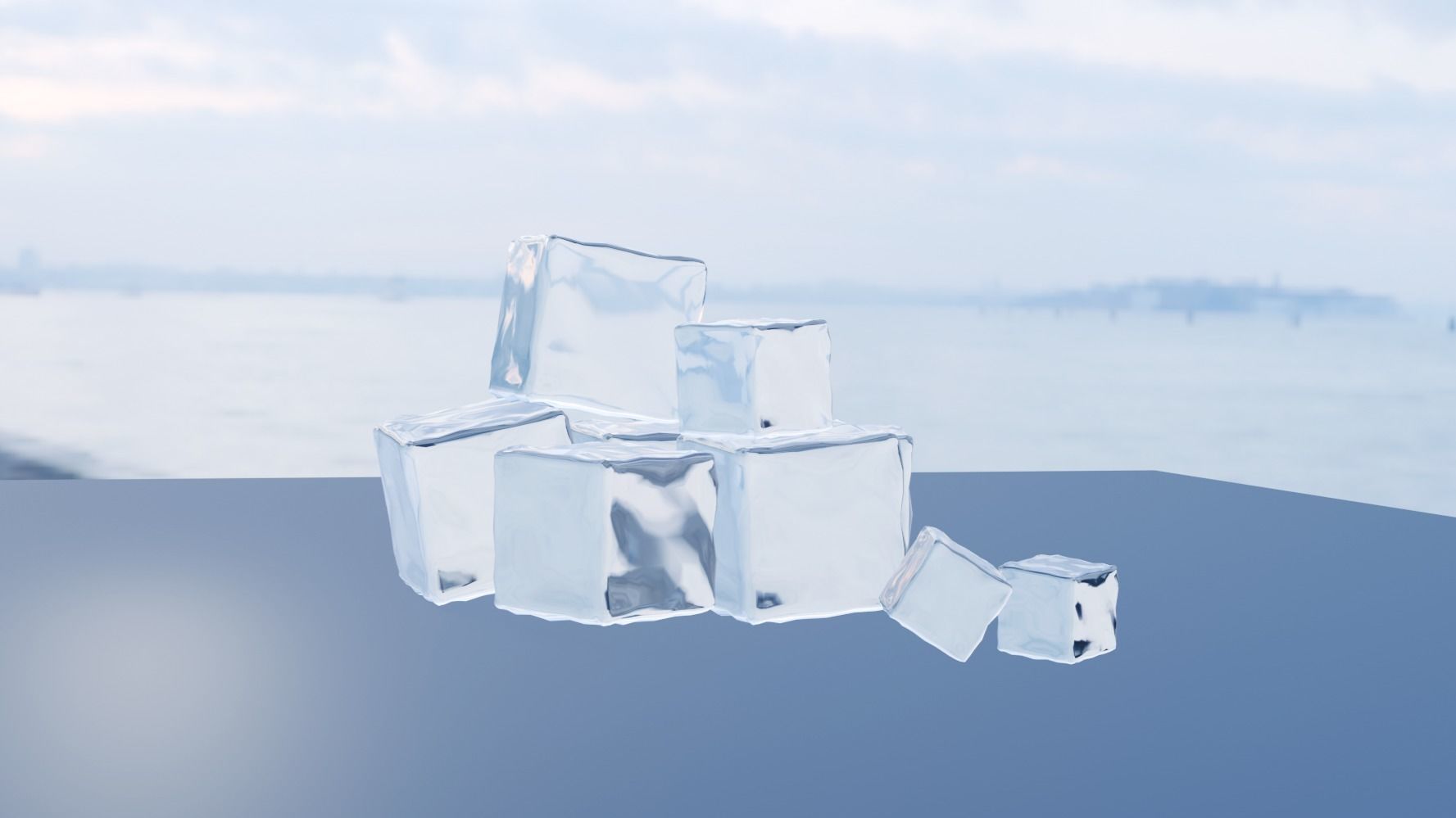 Ice cube 3D model_3