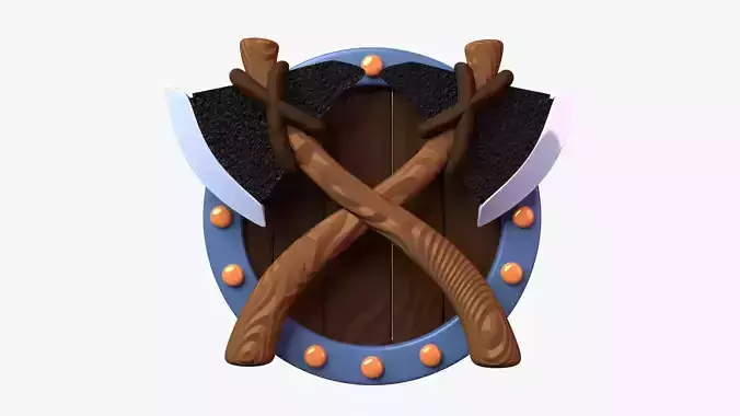 Barbarian Badges 3D Illustration
