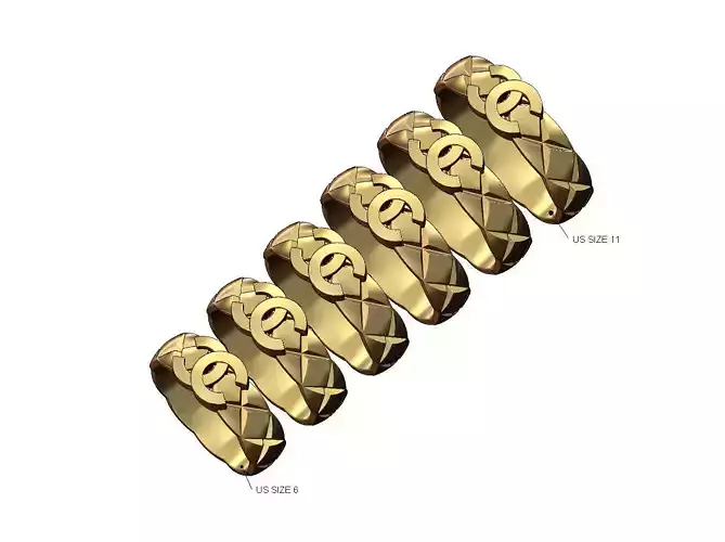 CC fashion brand cross stitch engraving band US sizes 6to11