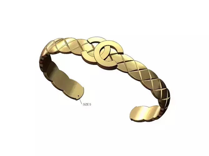 CC fashion brand cross stitch engraving cuff bracelet