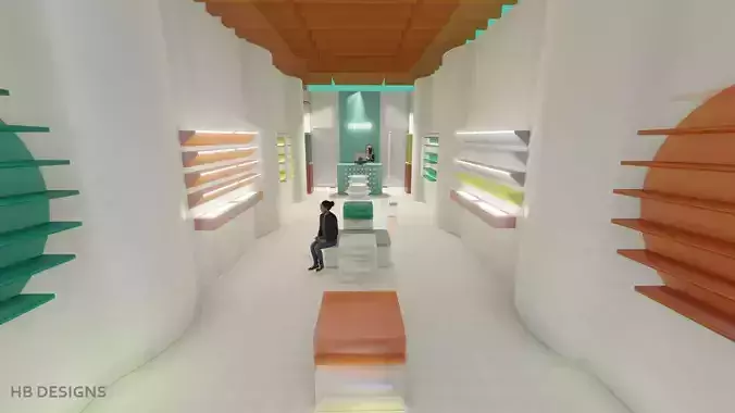 Optical retail store interior 3D model
