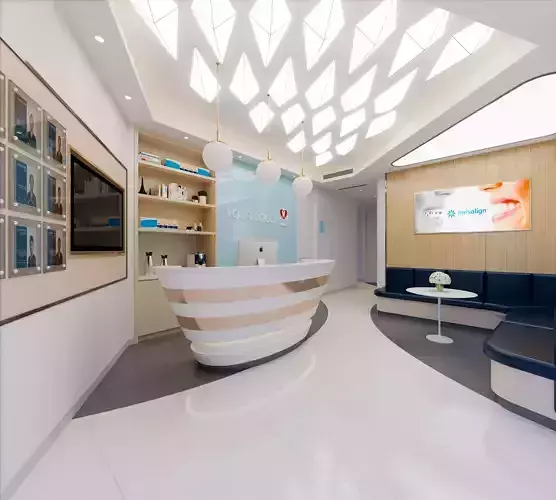 Modern dental office clinic reception