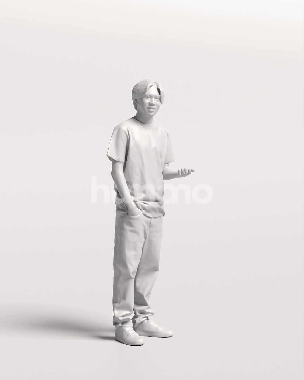 Humano standing and talking young asian man - casual -036-2012 3D model_11