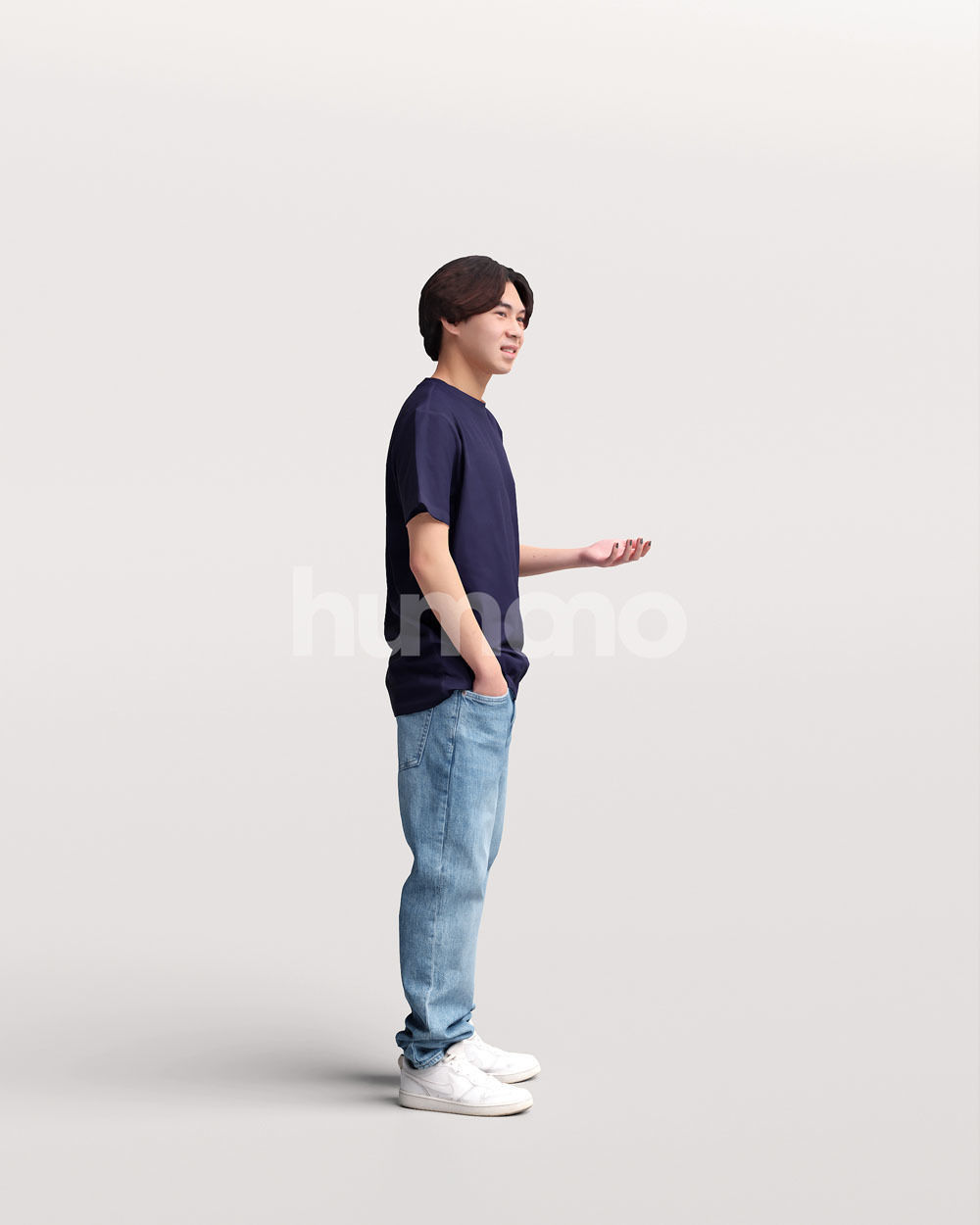 Humano standing and talking young asian man - casual -036-2012 3D model_5