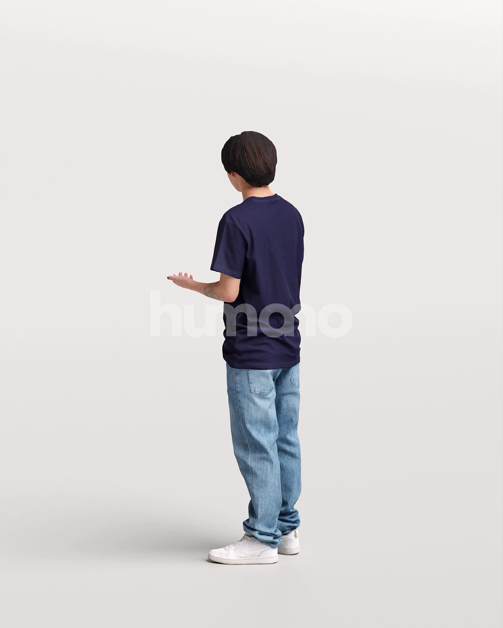 Humano standing and talking young asian man - casual -036-2012 3D model_4