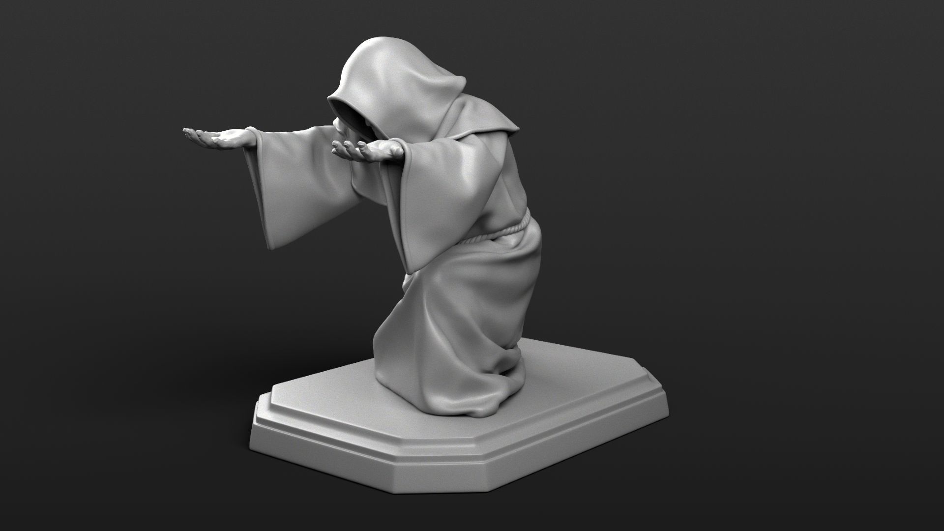 Monk Penholder 3D print model_17