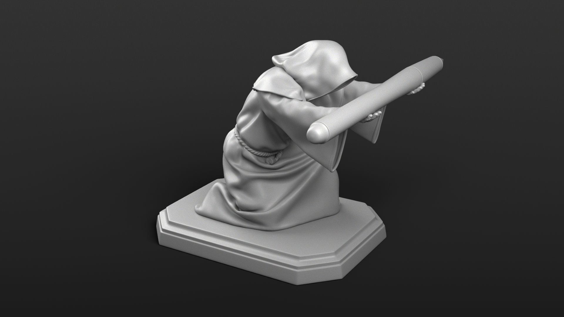 Monk Penholder 3D print model_4