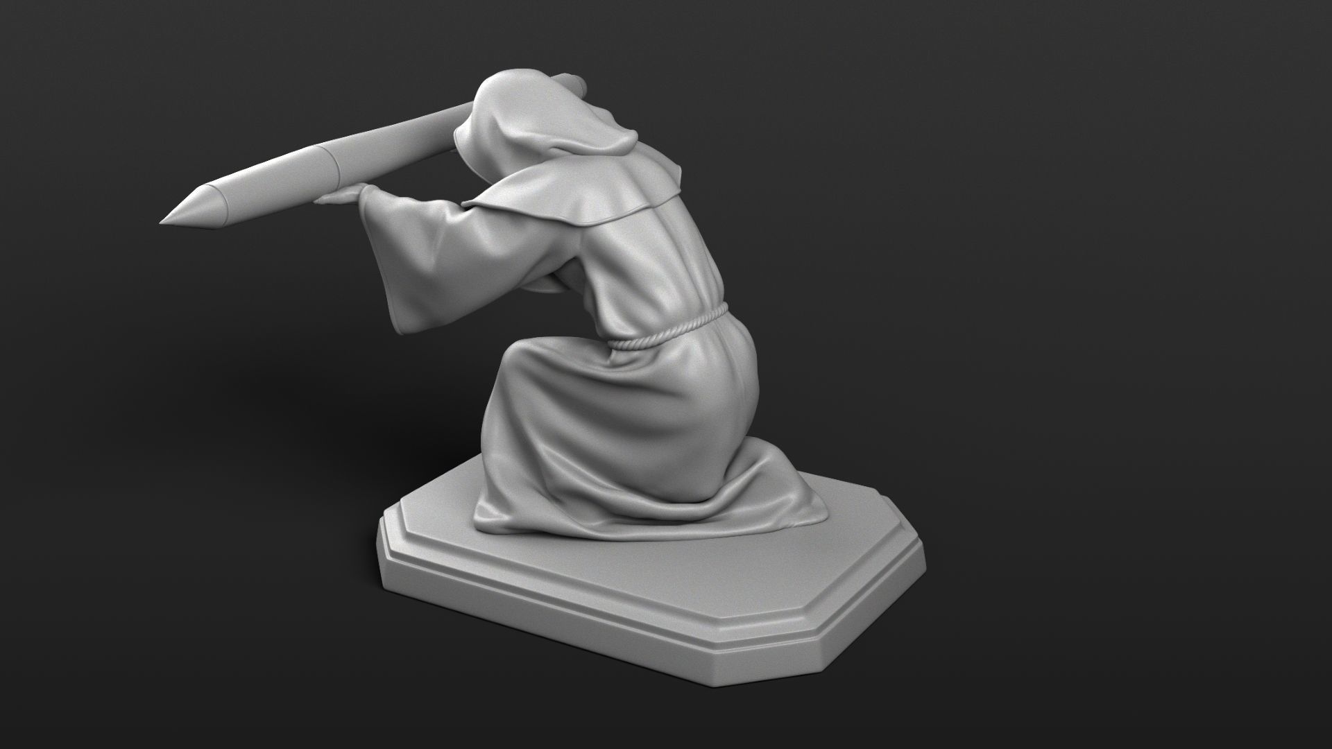 Monk Penholder 3D print model_9