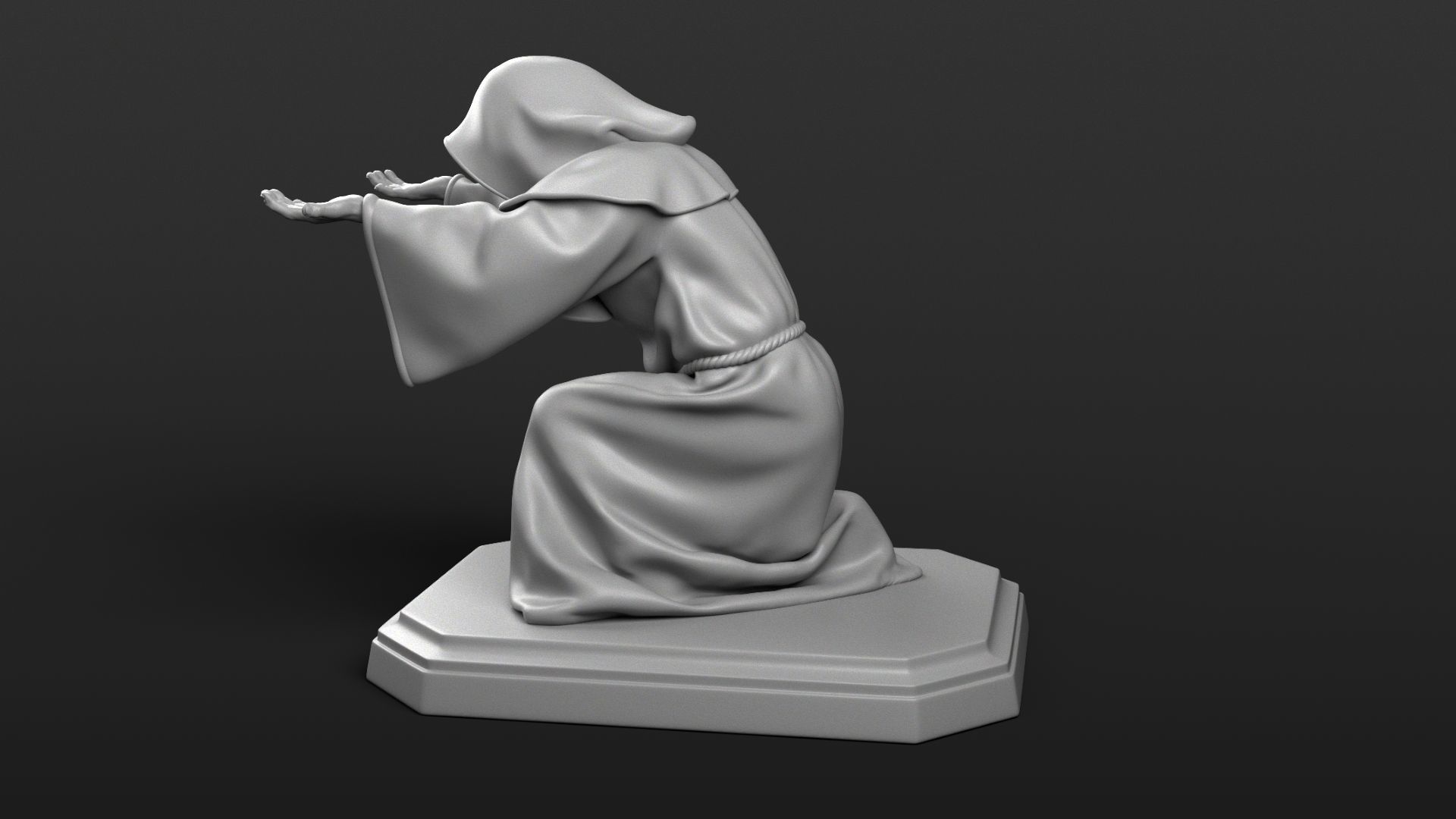 Monk Penholder 3D print model_19