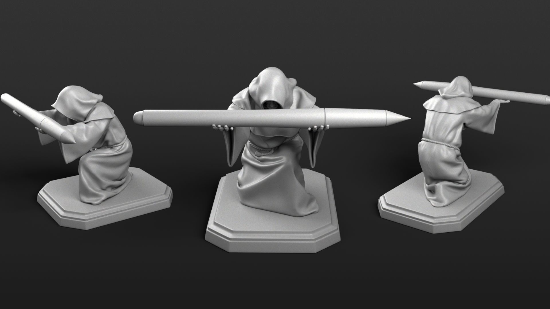 Monk Penholder 3D print model_11
