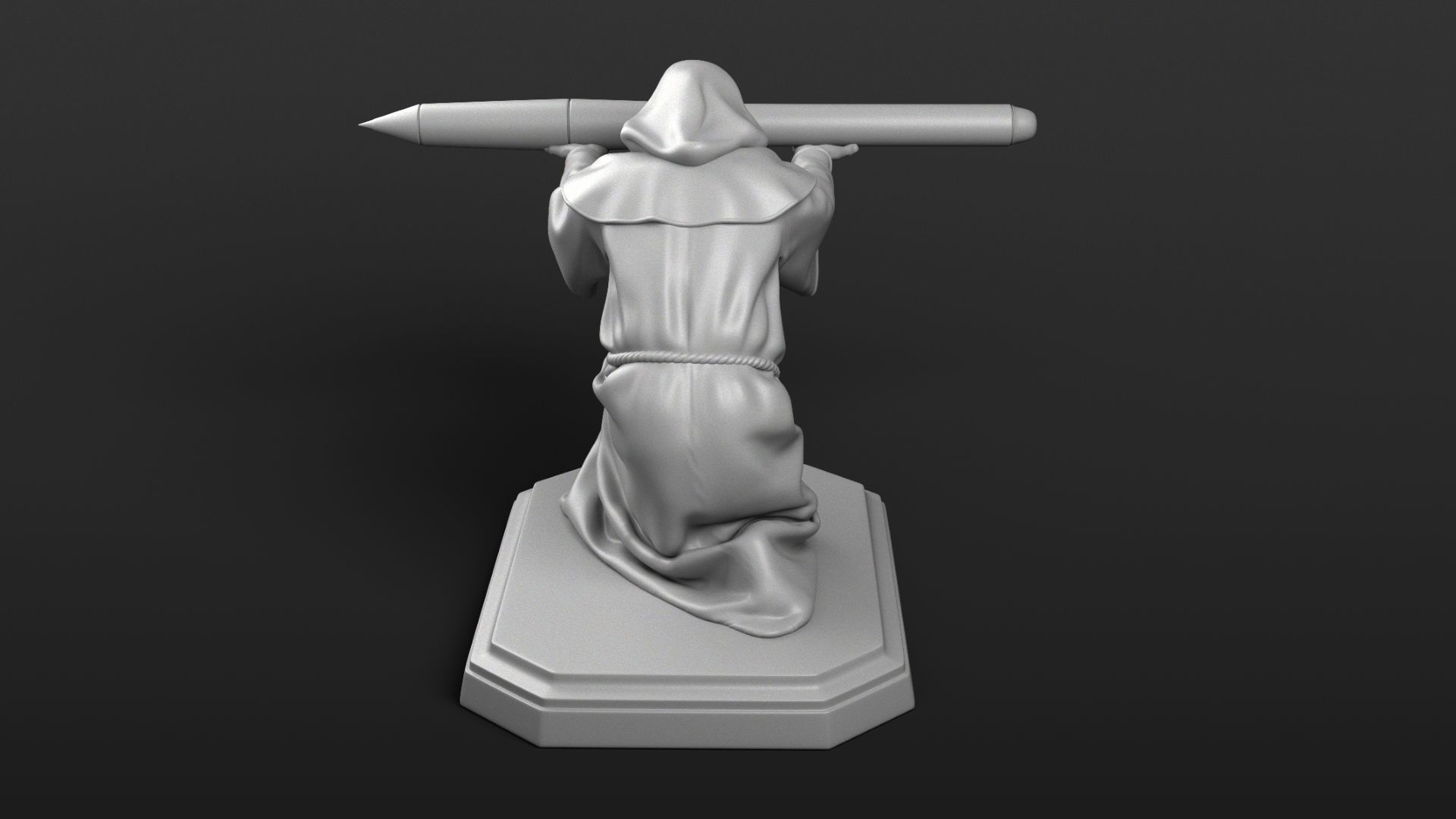 Monk Penholder 3D print model_7